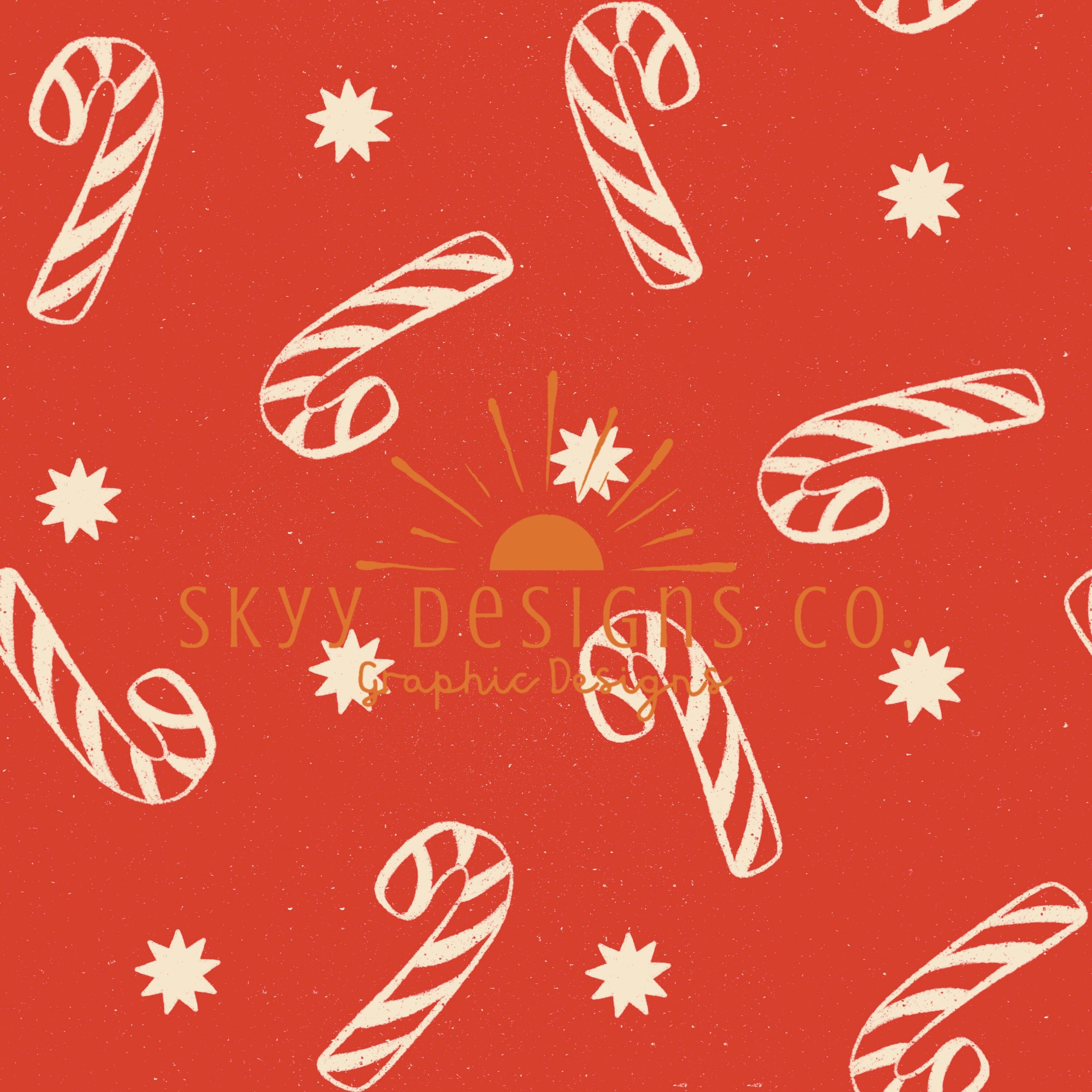A candy cane pattern on red background - Candy cane