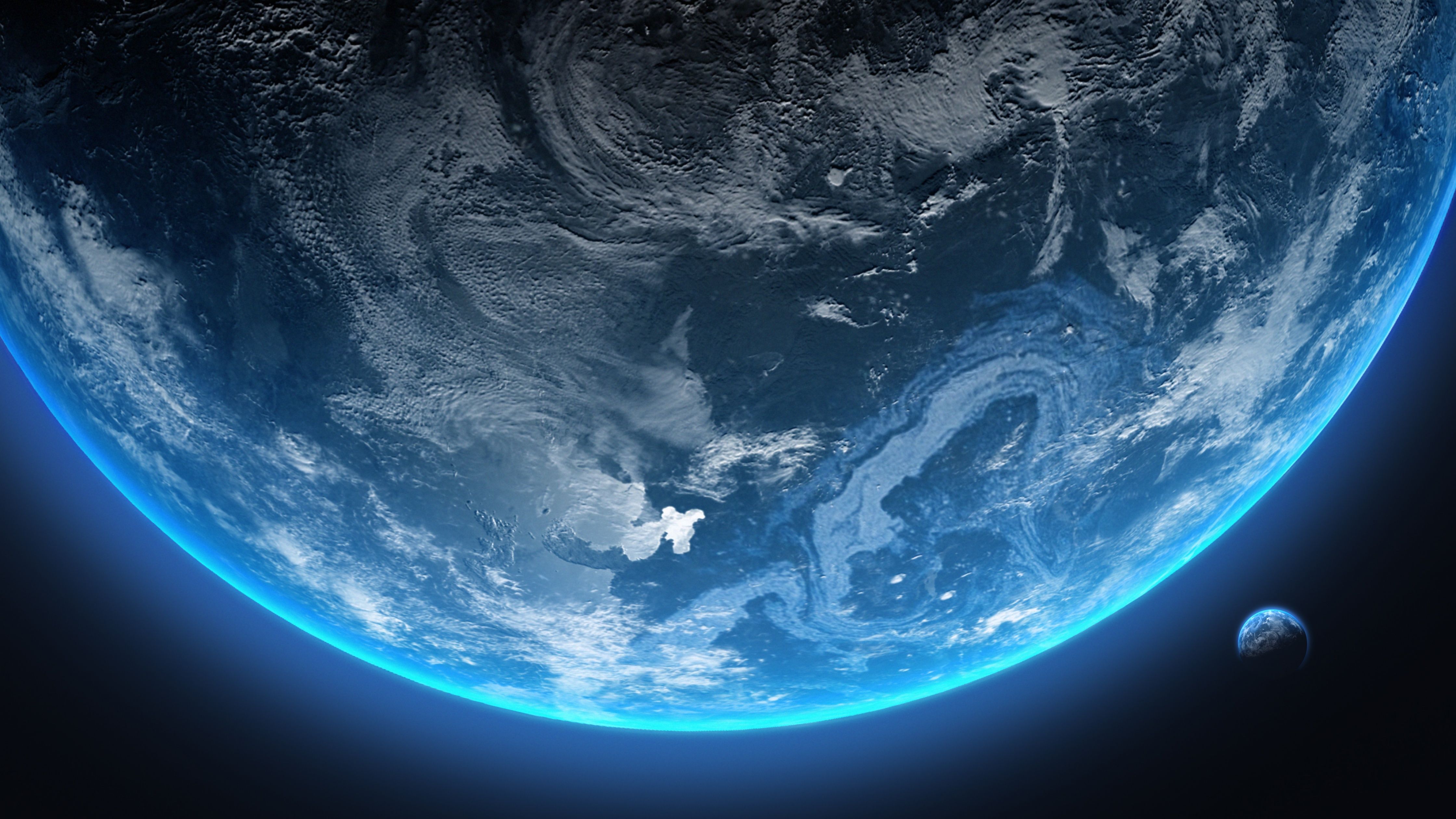 Planet Earth Wallpaper 4K, Orbit, Outer space, Space