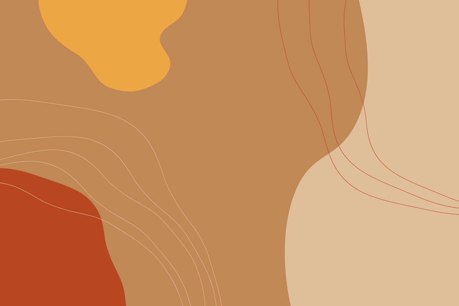 A graphic with a tan background and abstract shapes in reds and oranges. - Earth, abstract
