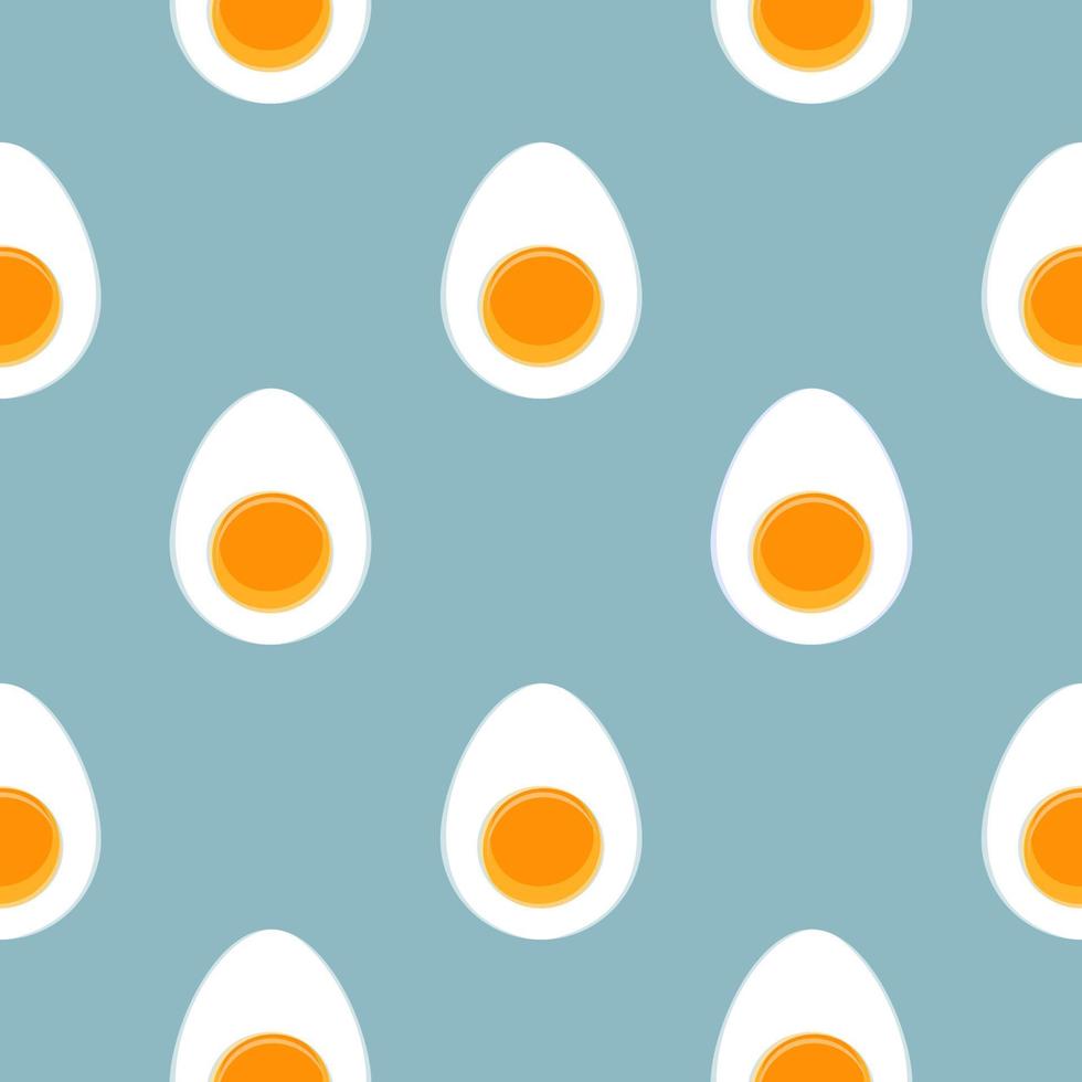 A pattern of boiled eggs on a blue background - Egg