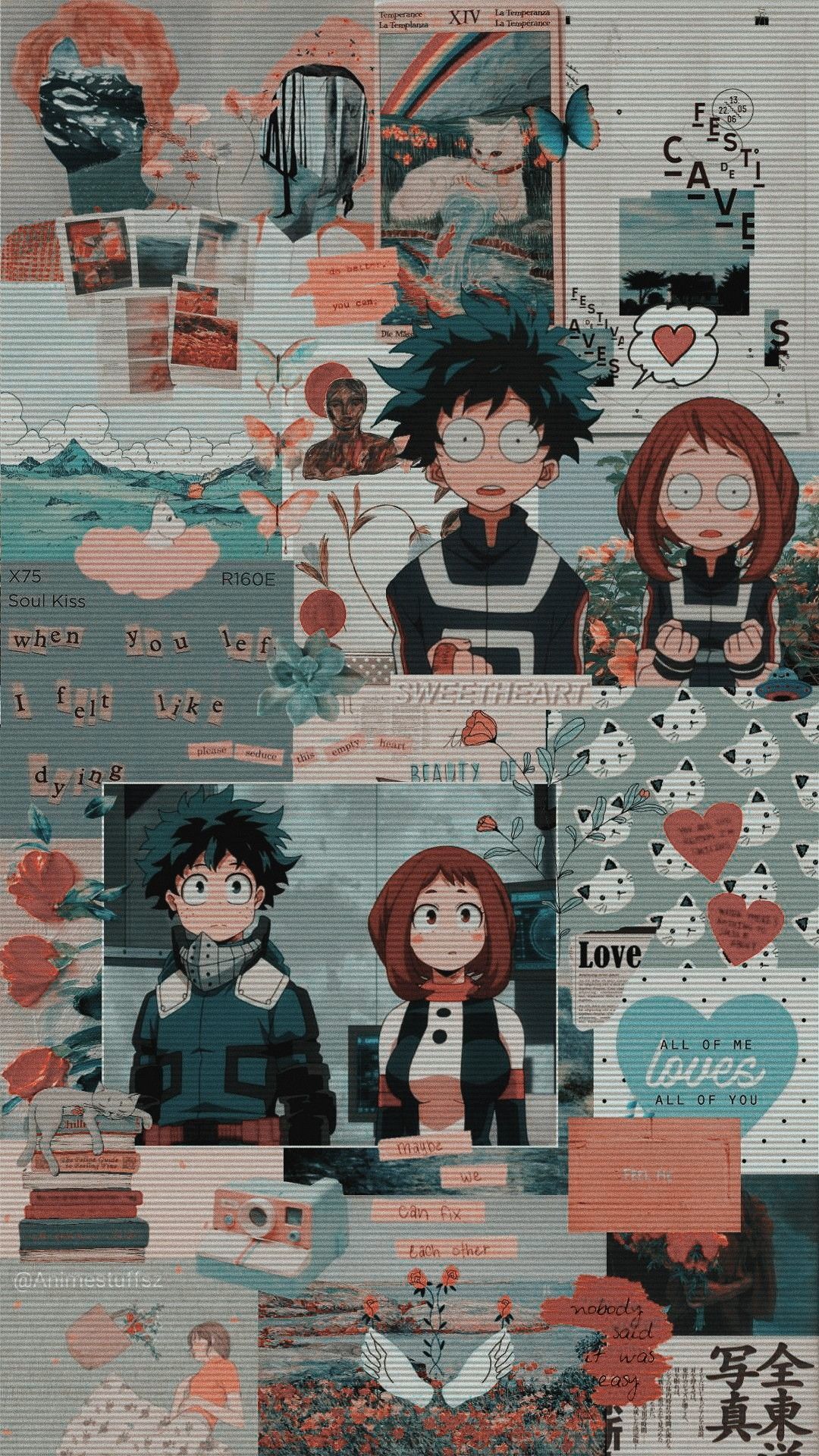 A collage of pictures with different characters - My Hero Academia