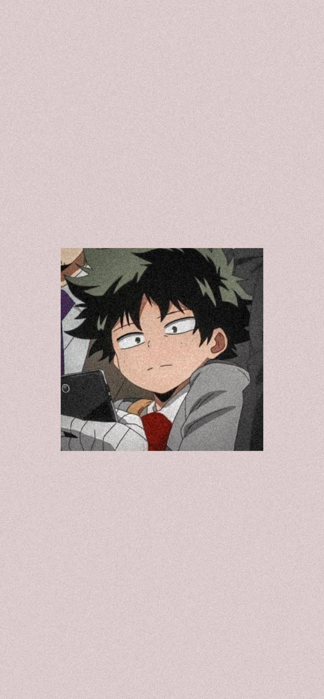 A picture of anime character with his eyes closed - My Hero Academia