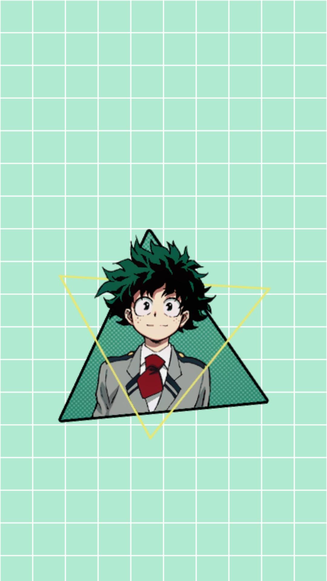 Aesthetic anime wallpaper for phone with green haired boy from My Hero Academia - My Hero Academia, Deku
