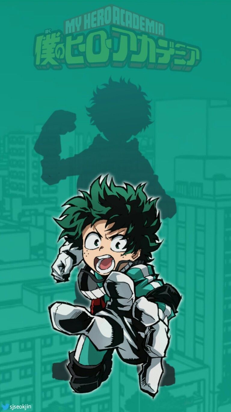 My Hero Academia anime wallpaper of Izuku Midoriya with his shadow in the background - My Hero Academia