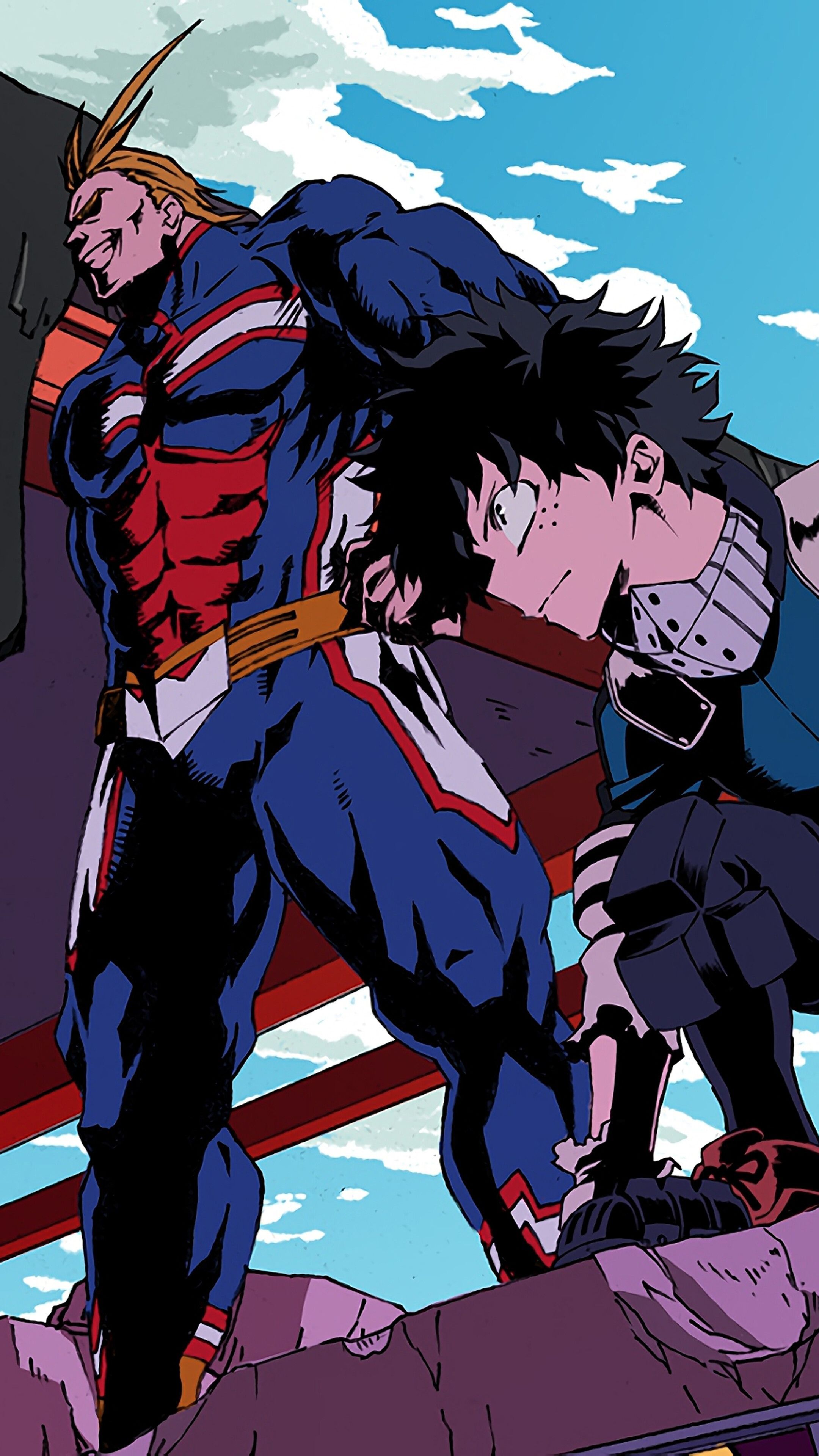 A man and woman are standing on top of something - My Hero Academia