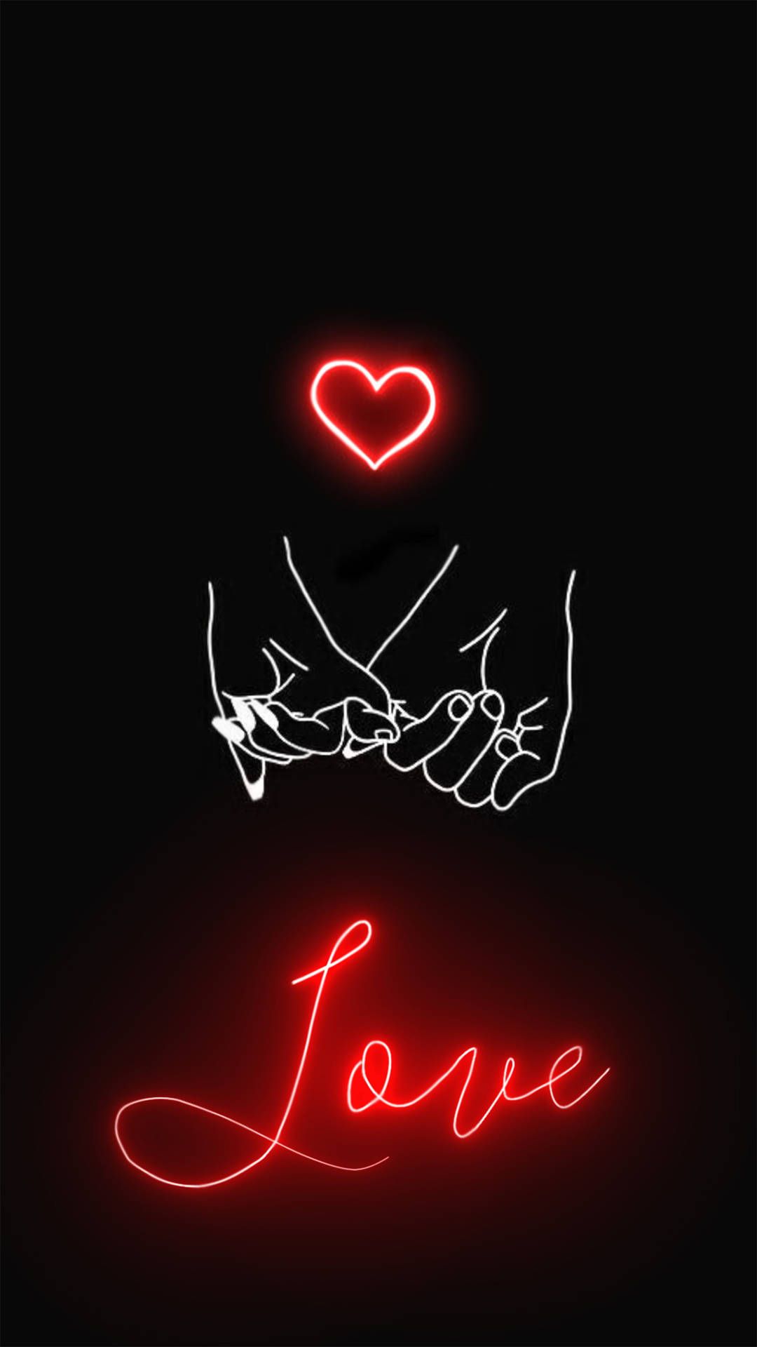 Aesthetic love wallpaper for phone with neon light. - Heart, black heart