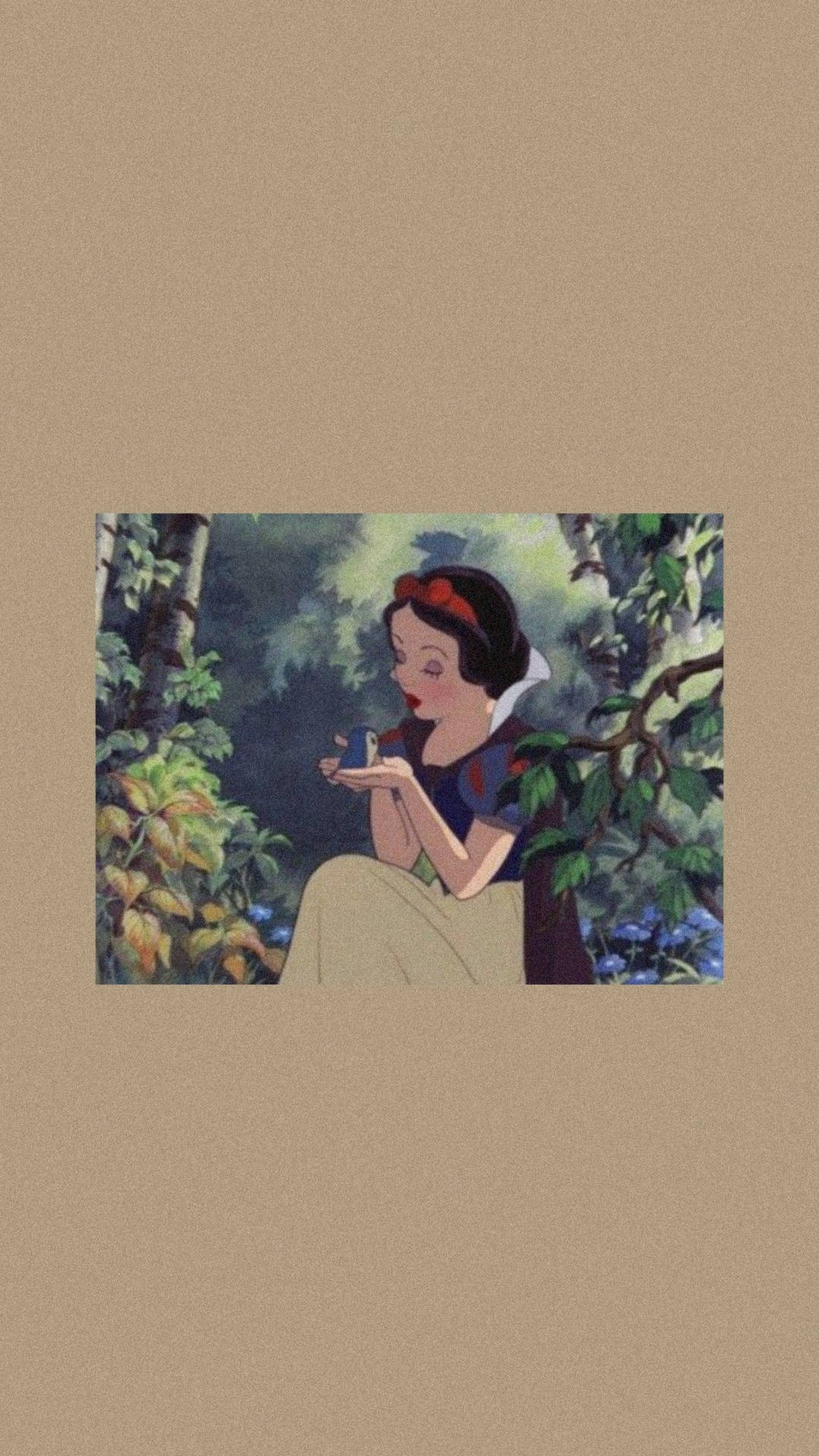 A cartoon of snow white sitting in the woods - Belle