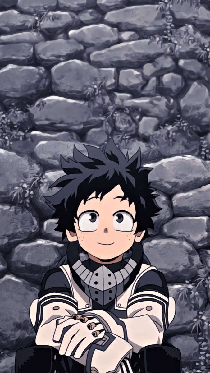 A cartoon character sitting on the ground - My Hero Academia