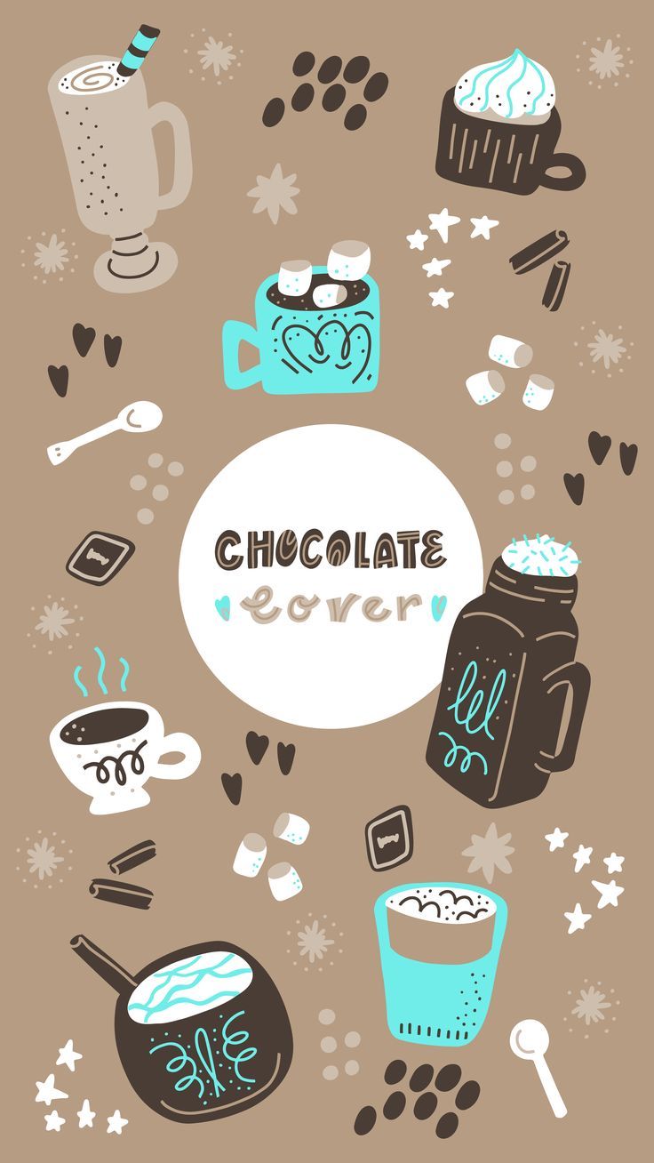 Chocolate Lover Illustration. Aesthetic iphone wallpaper, Cute wallpaper background, Coffee wallpaper