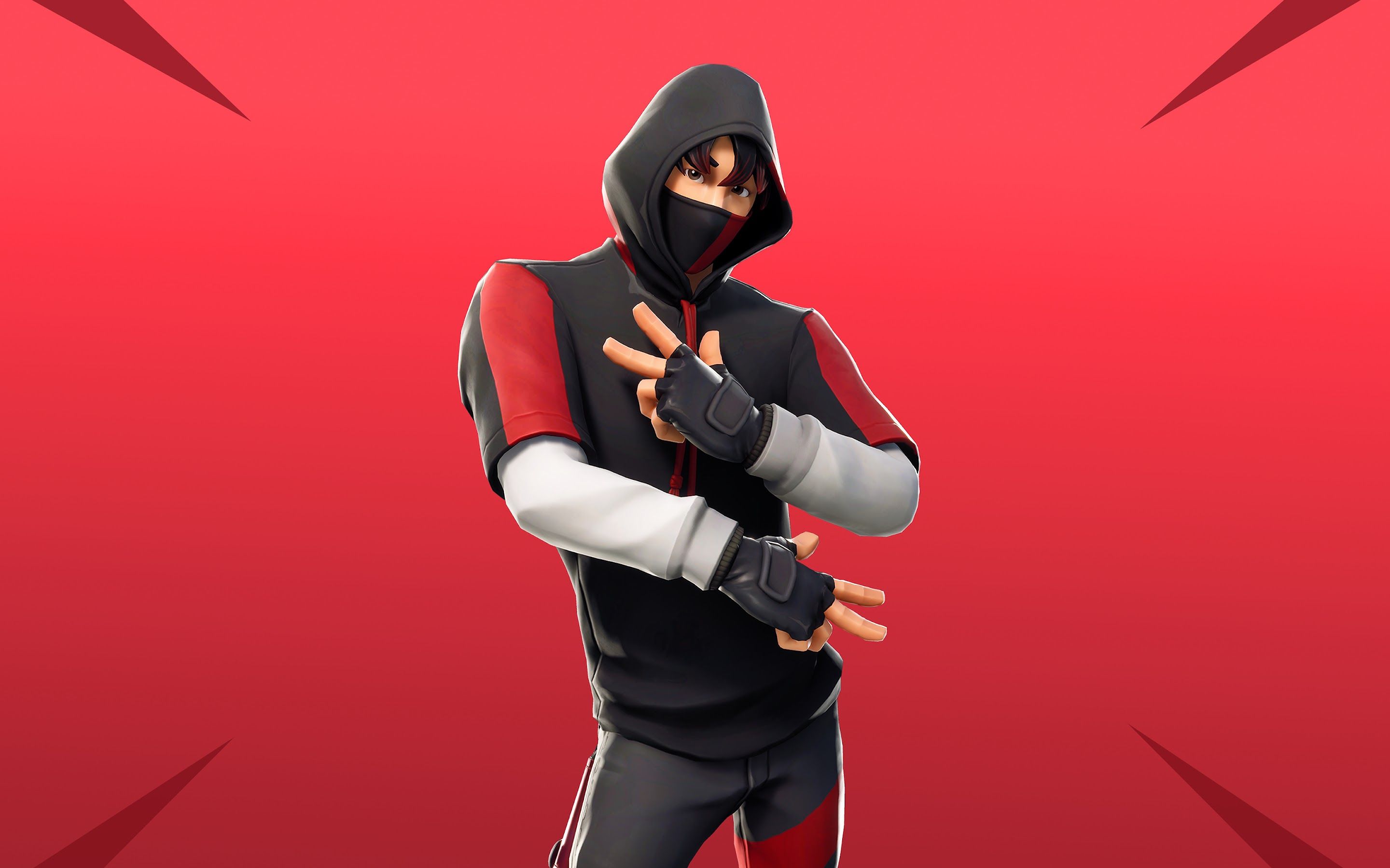 A character from Fortnite dances in front of a red background - Fortnite