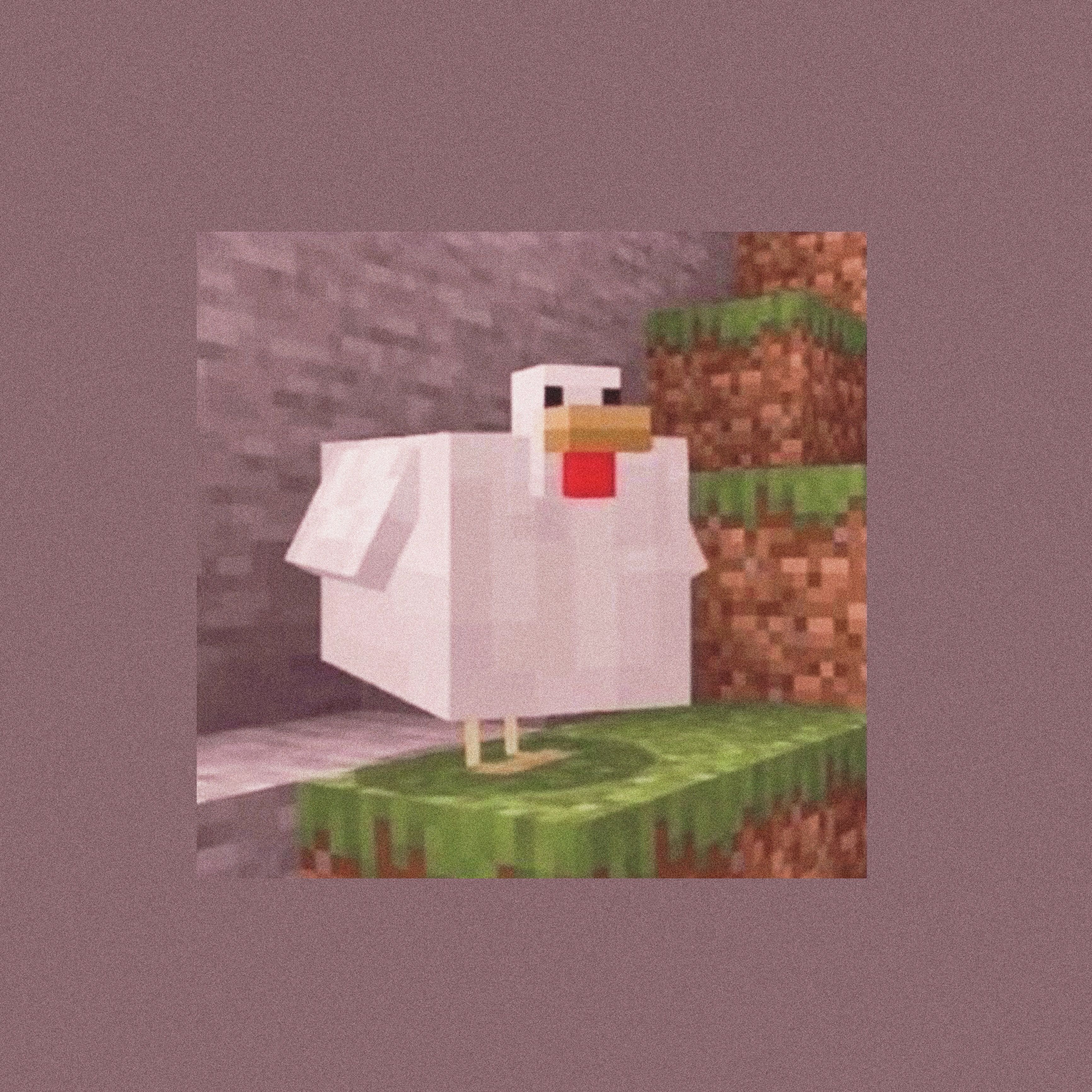 A minecraft chicken with feathers and beak - Minecraft
