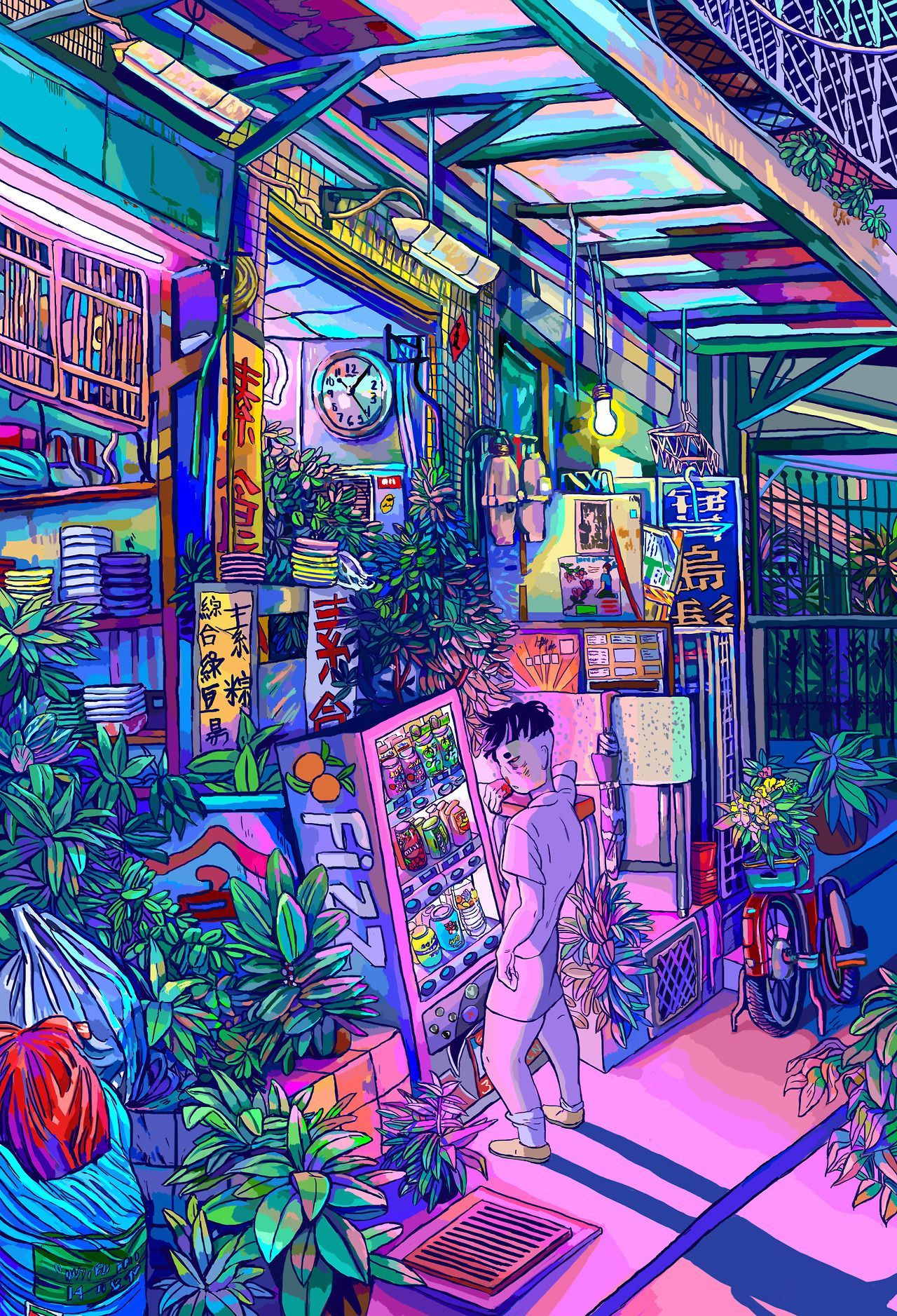 A man is standing in front of an open market - Trippy
