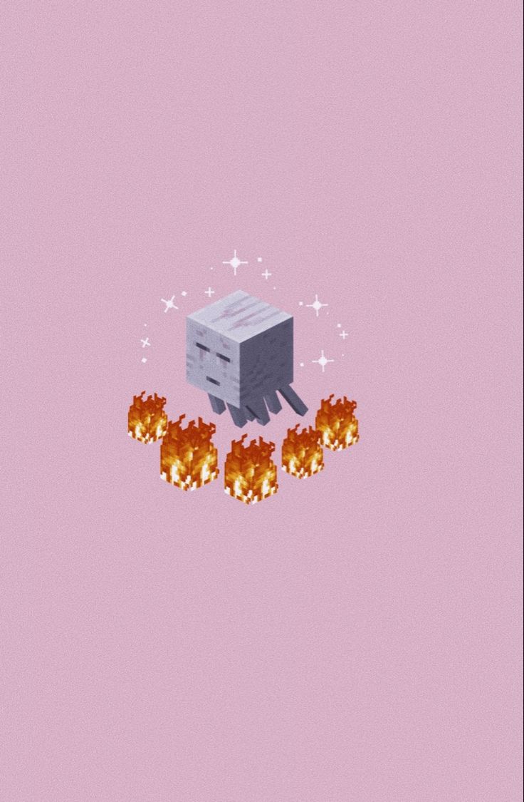 A computer with fire coming out of it - Minecraft
