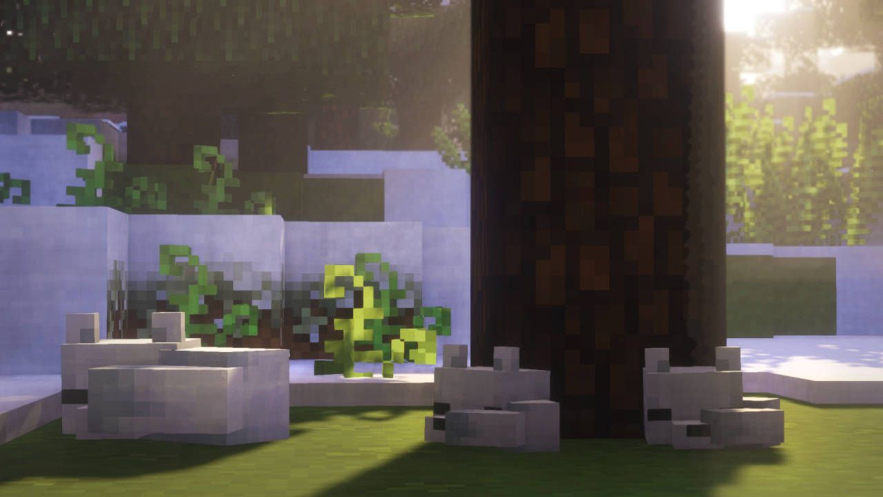 Download Minecraft Aesthetic Trees And Bench Wallpaper