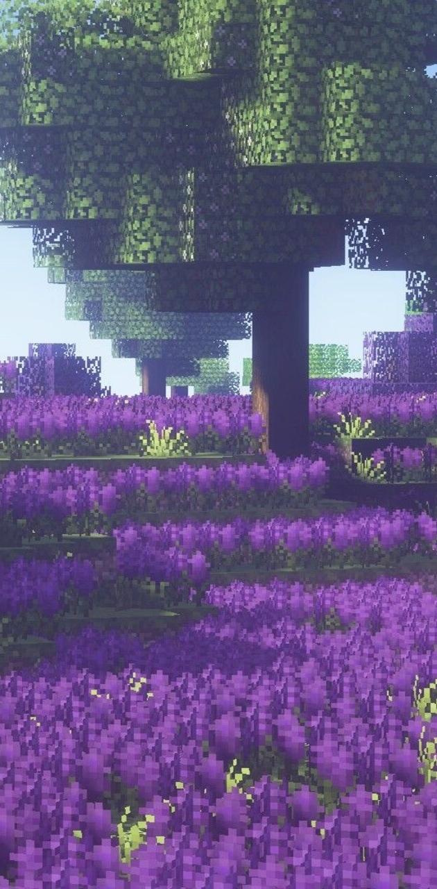 A minecraft texture pack with purple flowers - Garden, Minecraft