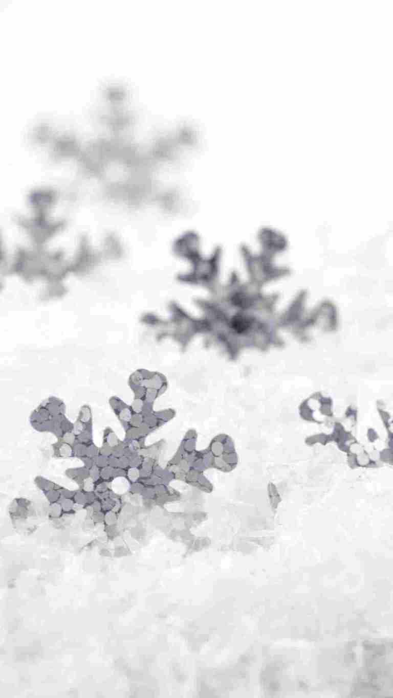 Close up of snowflakes on a white background - White Christmas