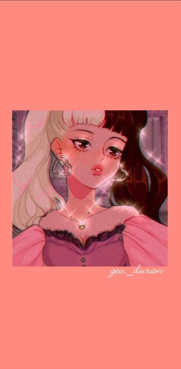 Wallpaper of a girl with blonde hair and pink background - Melanie Martinez