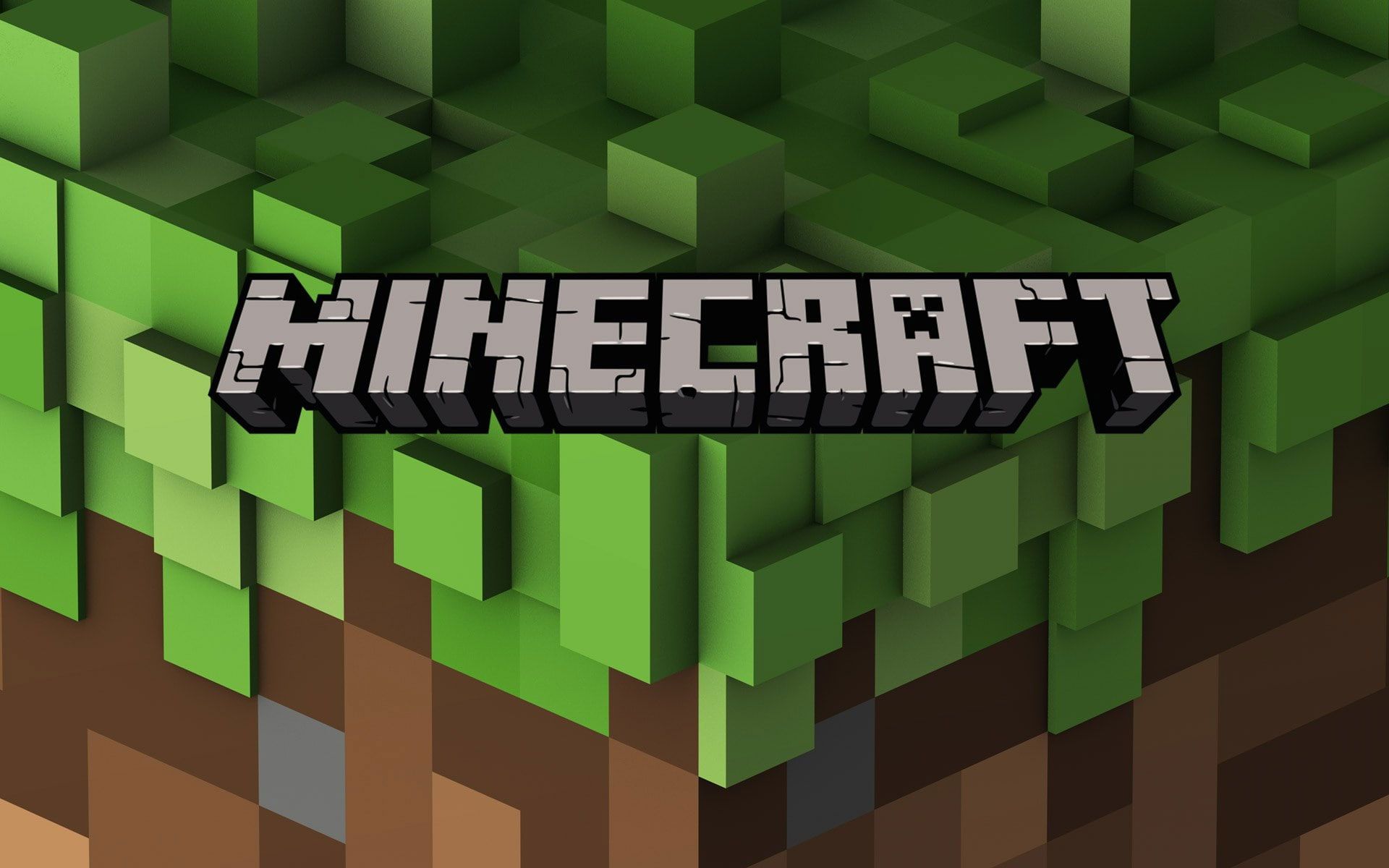 Minecraft logo with a green background - Minecraft