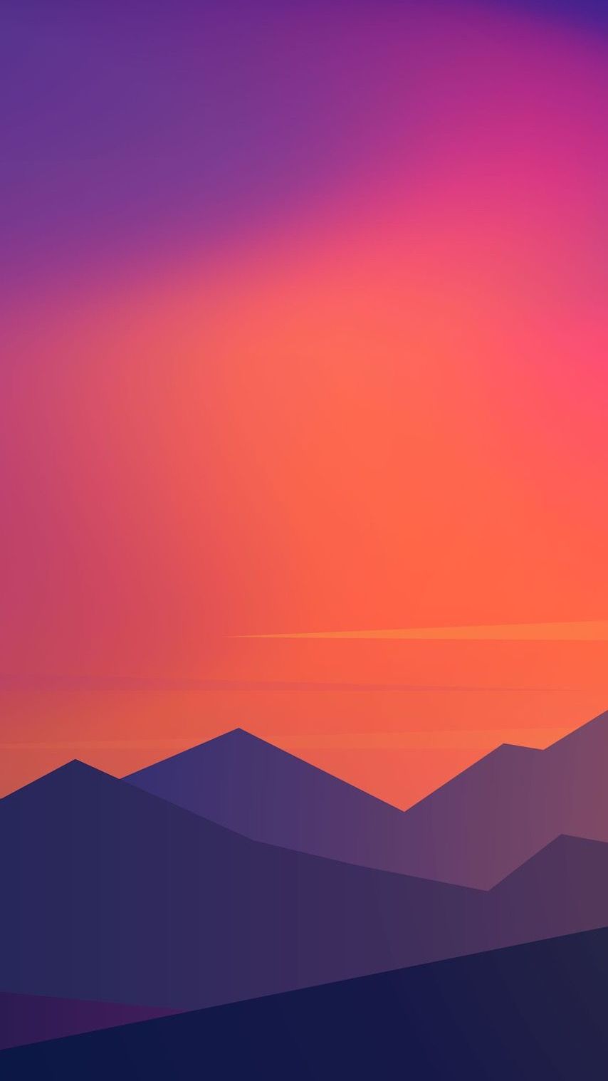 A sunset scene with mountains in the background - Mountain
