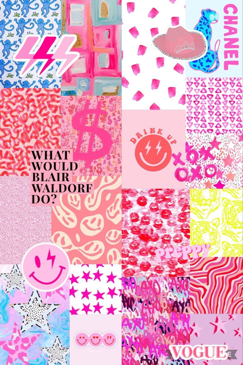 A collage of different colored patterns and designs - Preppy