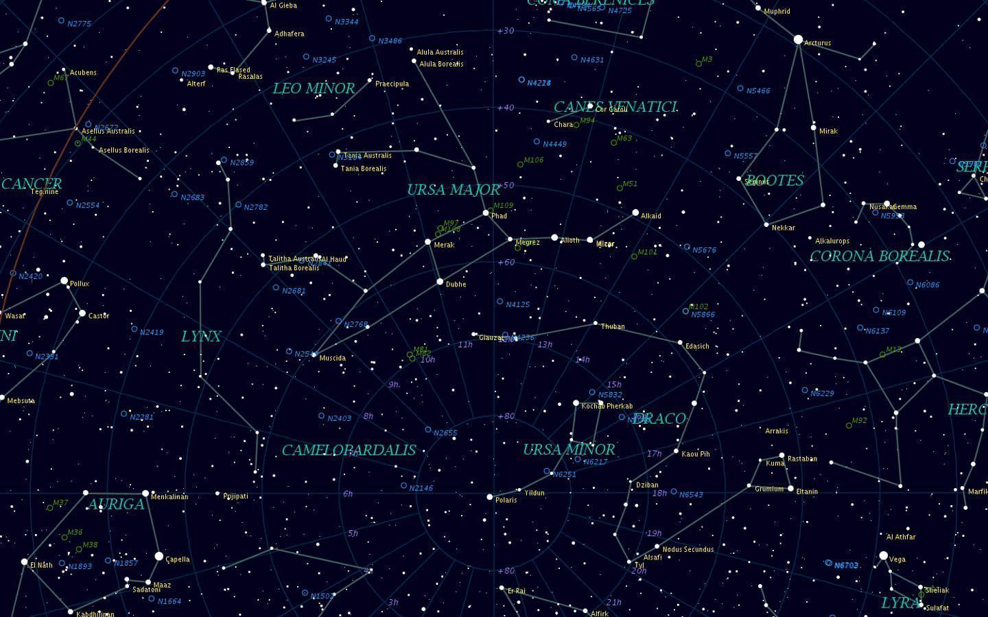 A map of the constellations in the sky - Constellation