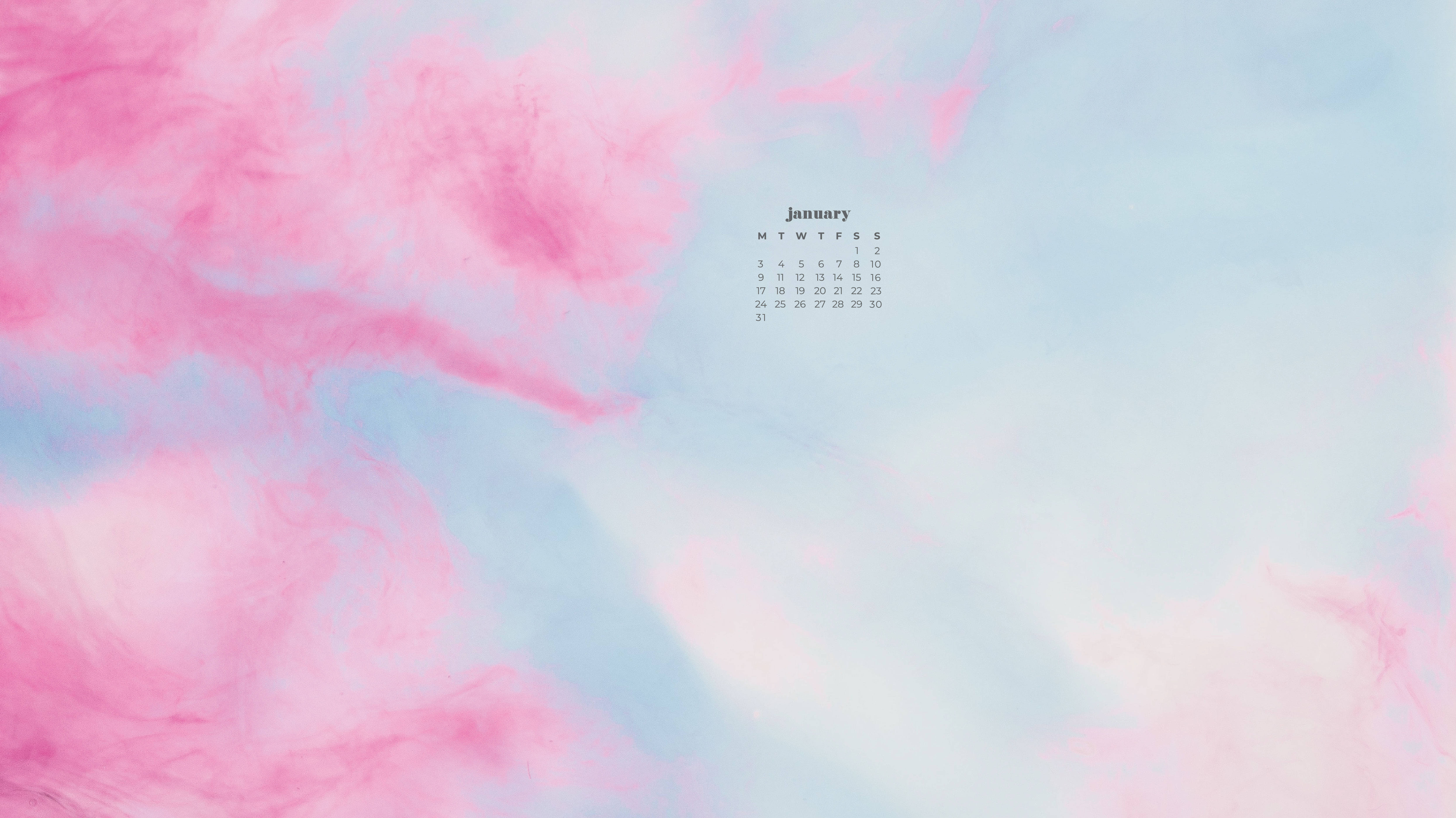 Download Abstract Pink Smoke January 2022 Calendar Wallpaper