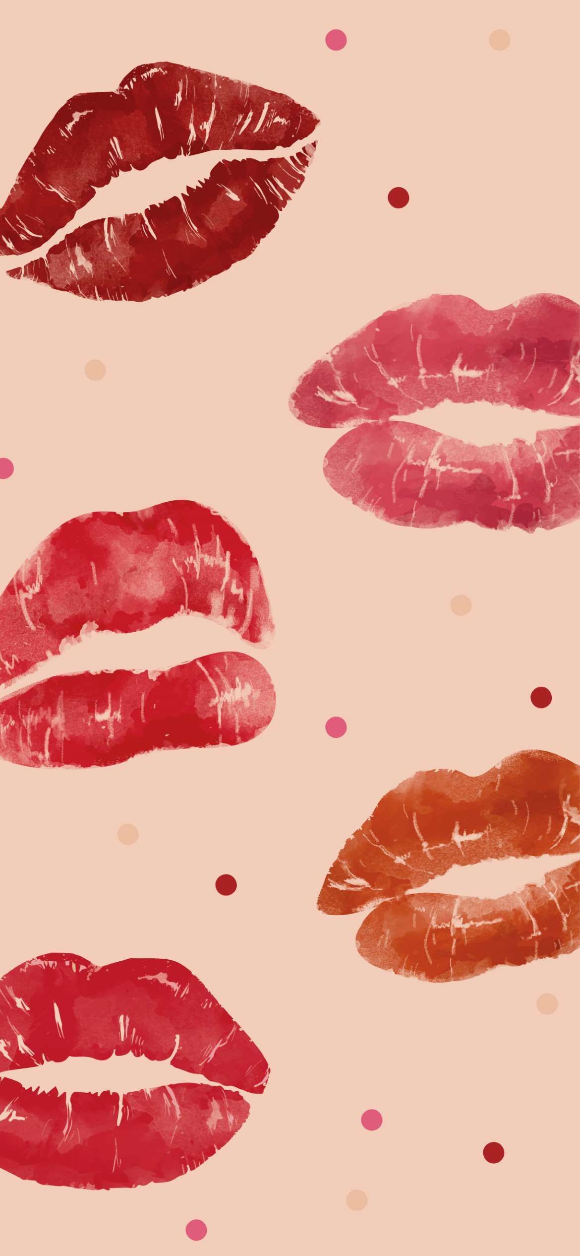 A pattern of lipsticks on pink background - Valentine's Day, lips