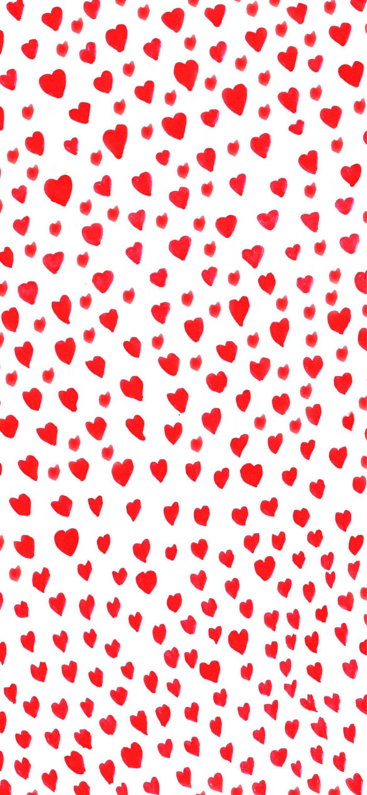 Red hearts on a white background - Valentine's Day