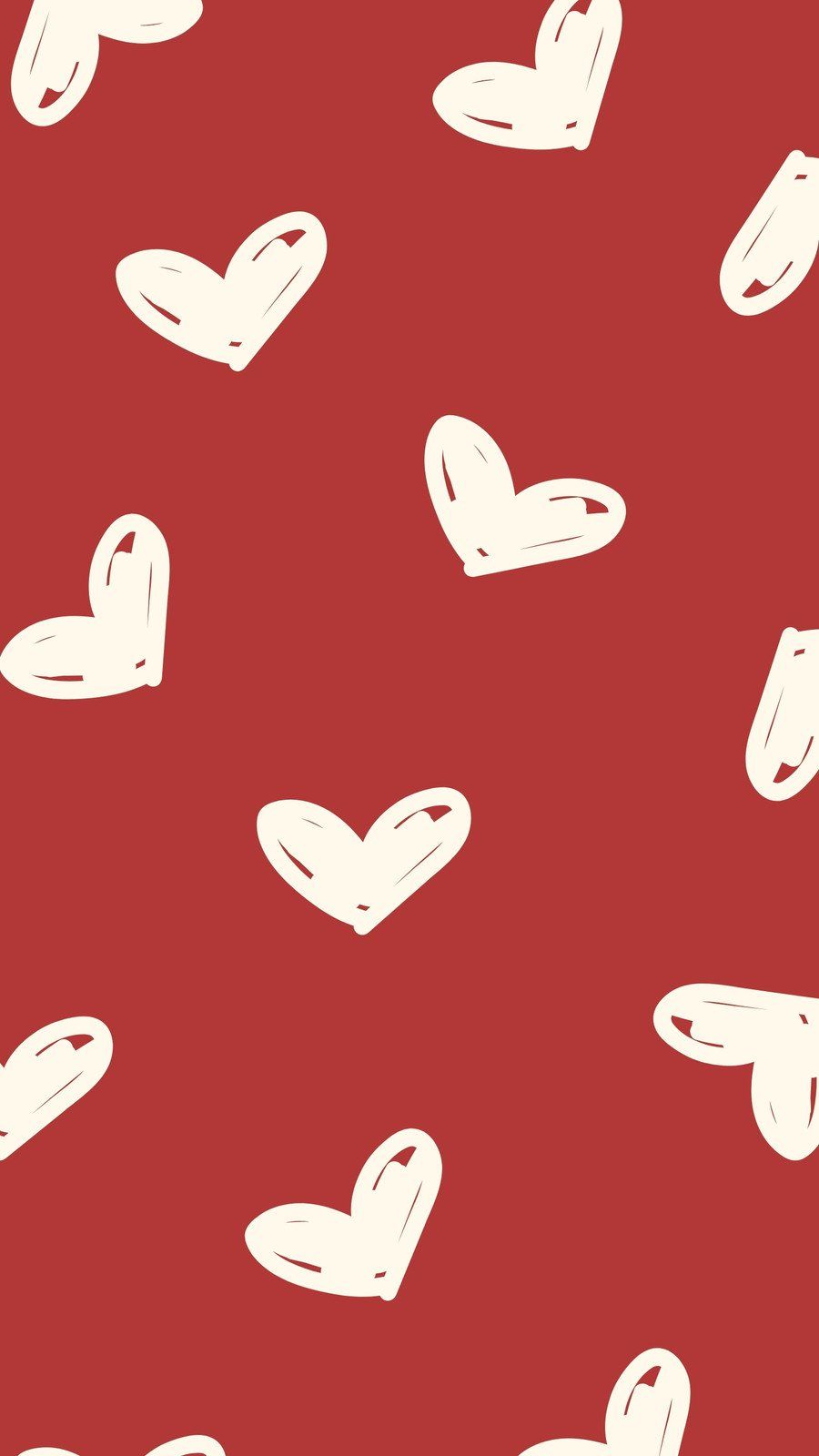 Red background with white hearts that are slightly larger than the background. - Valentine's Day