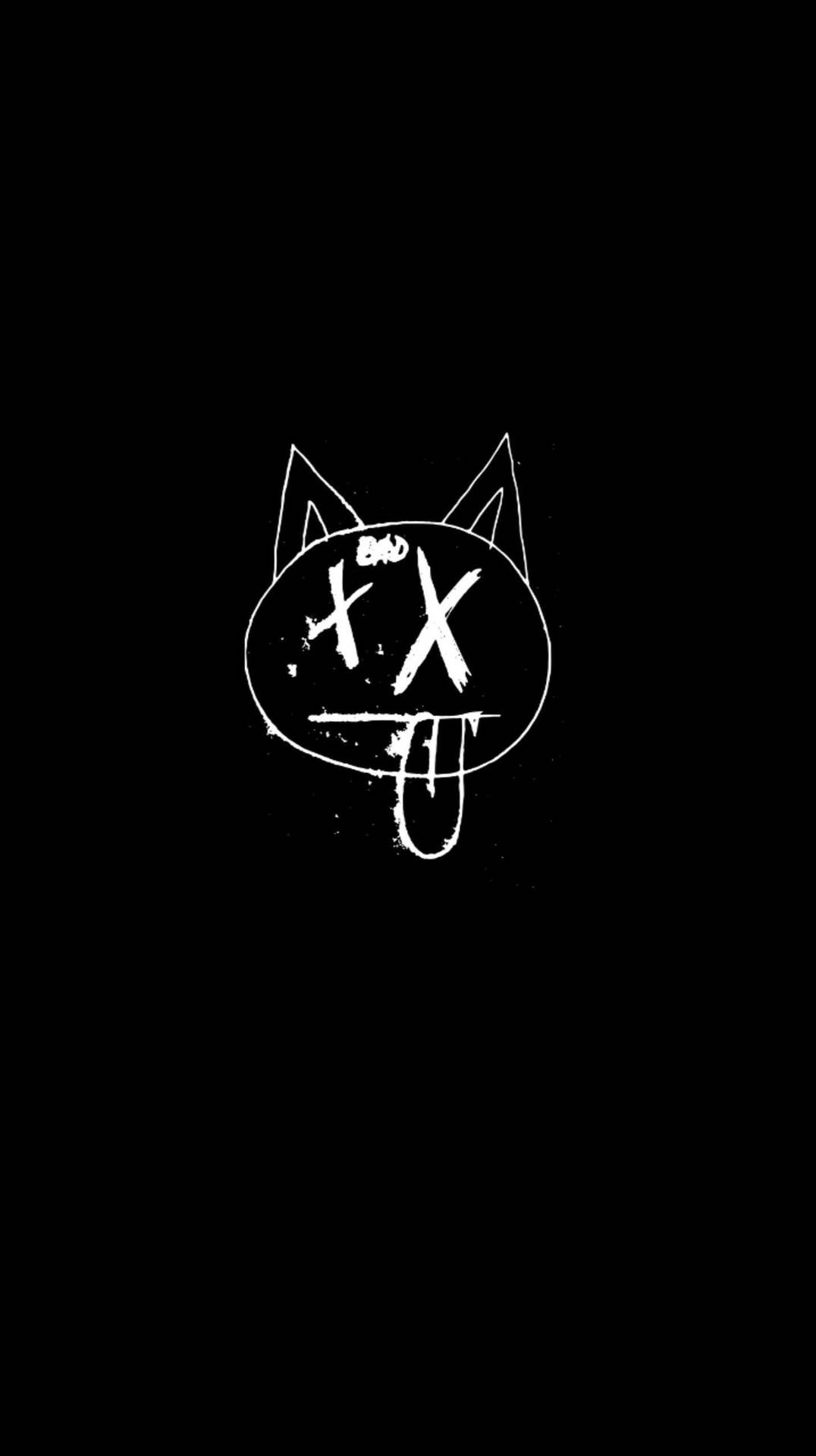 A black and white cat with an x on its face - Emo