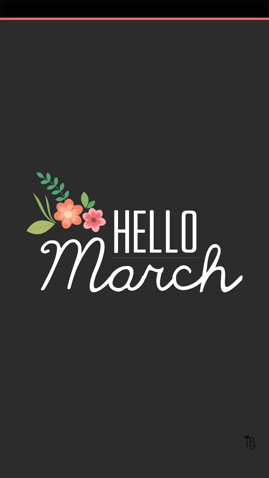 Hello March wallpaper for your phone. Download it for free on the blog! - March