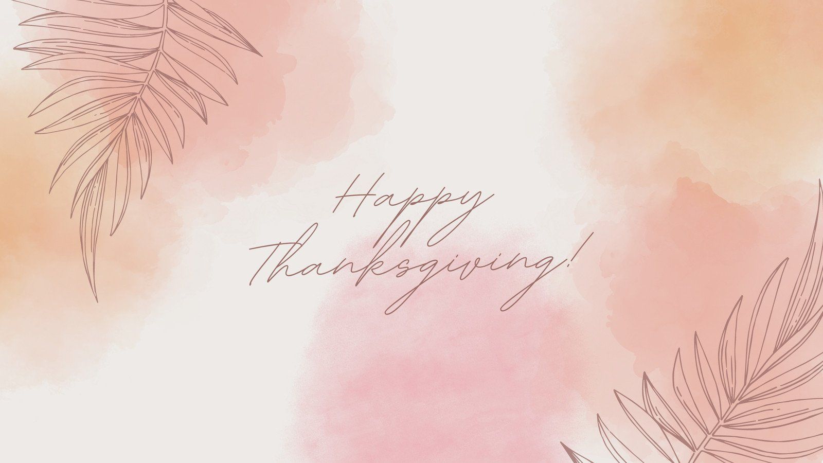 Happy thanksgiving greeting card with watercolor leaves - Thanksgiving