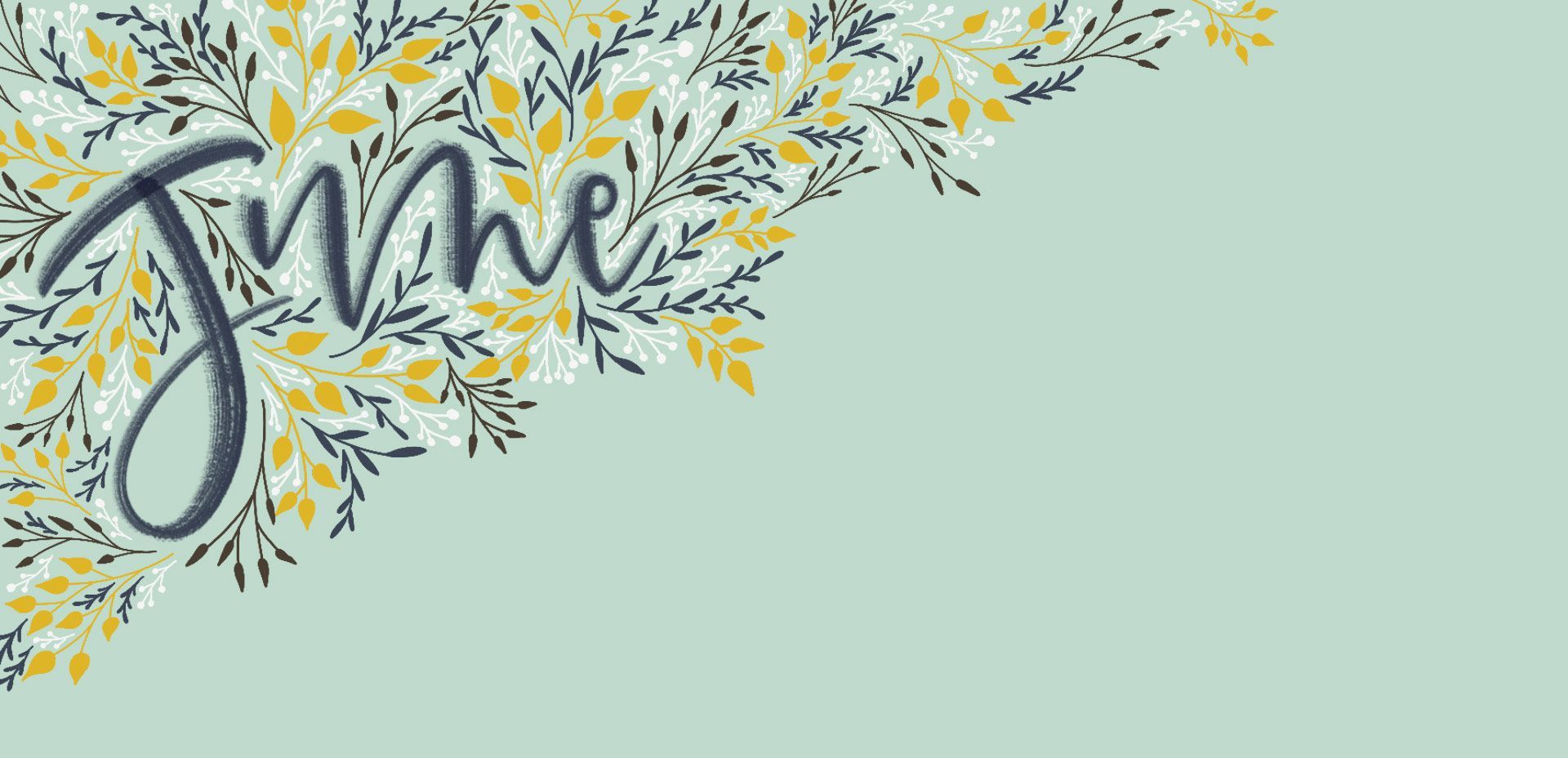 A floral design with the word m - June