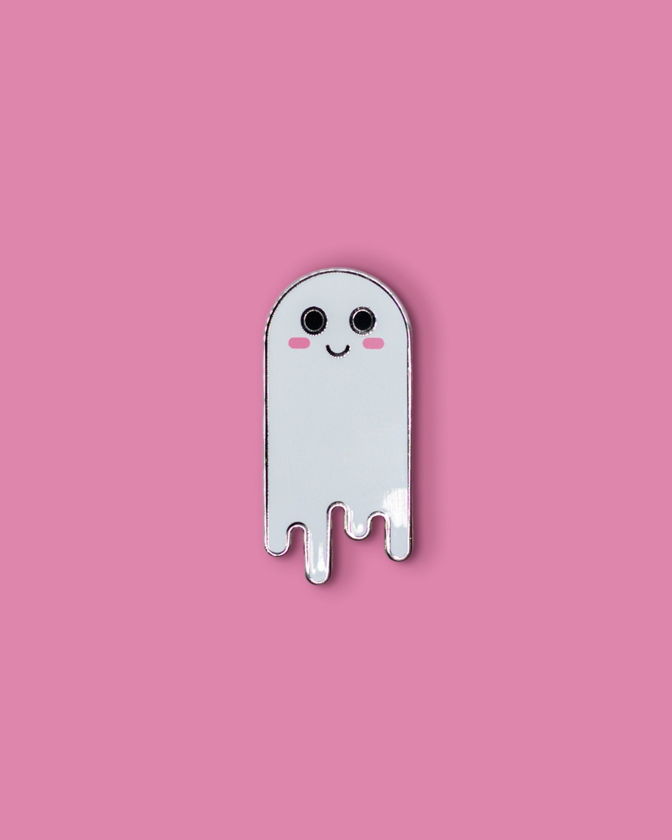 ENAMEL PIN Ghost / Cute Lapel Pin / Spooky Halloween Brooch