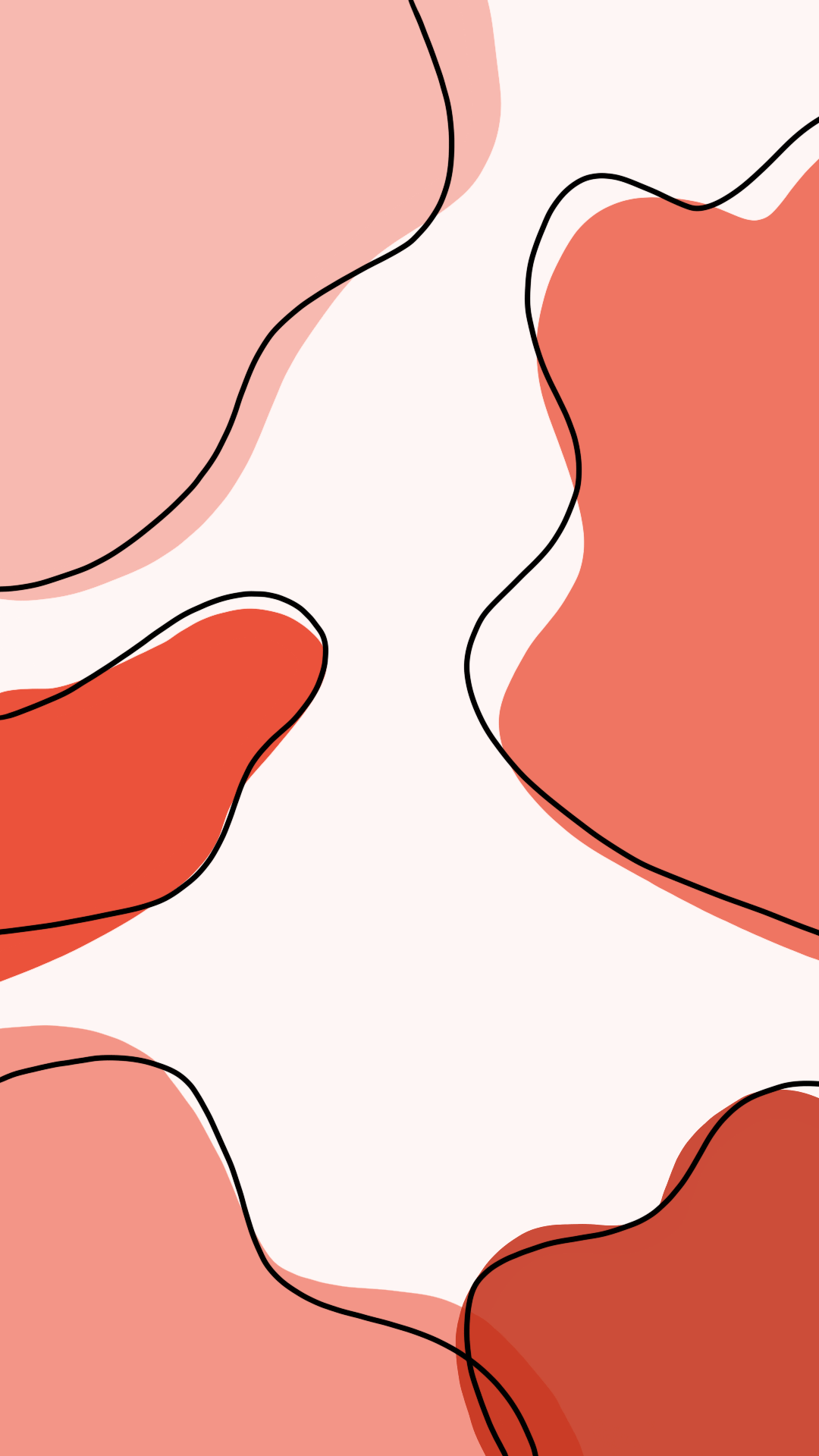 A drawing of some red and white shapes - Cow, couple