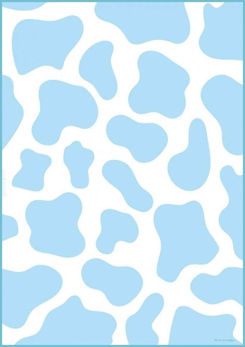 A blue and white patterned background with circles - Cow