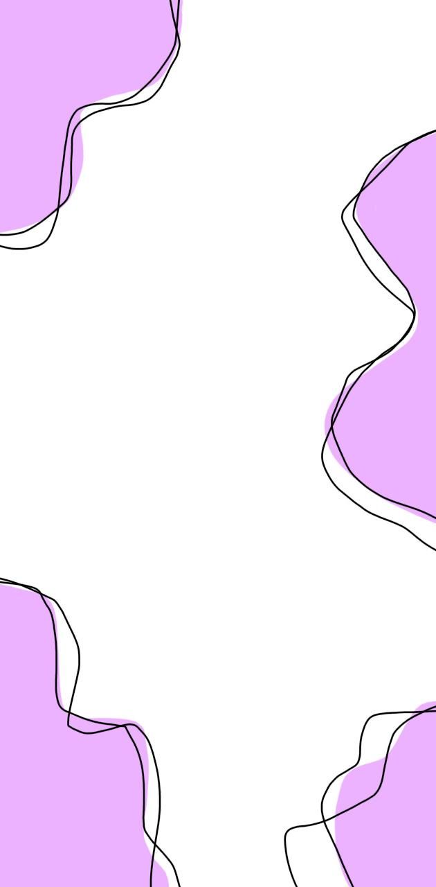 A white background with purple squiggly lines on the edges - Cow