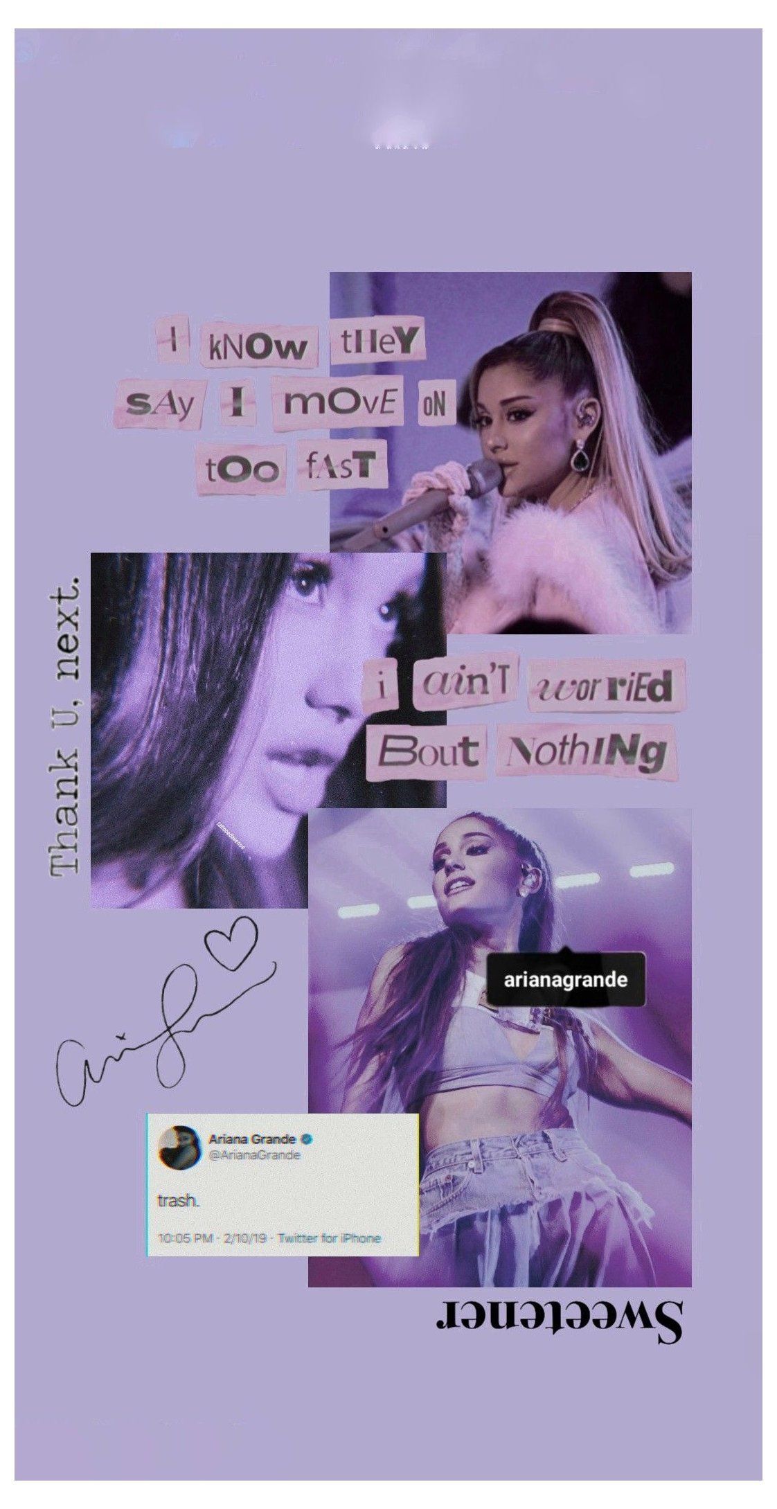 A collage of ariana grande's quotes and pictures - Ariana Grande