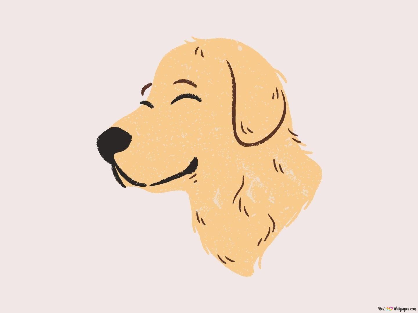 A drawing of a dog with its eyes closed - Dog, puppy