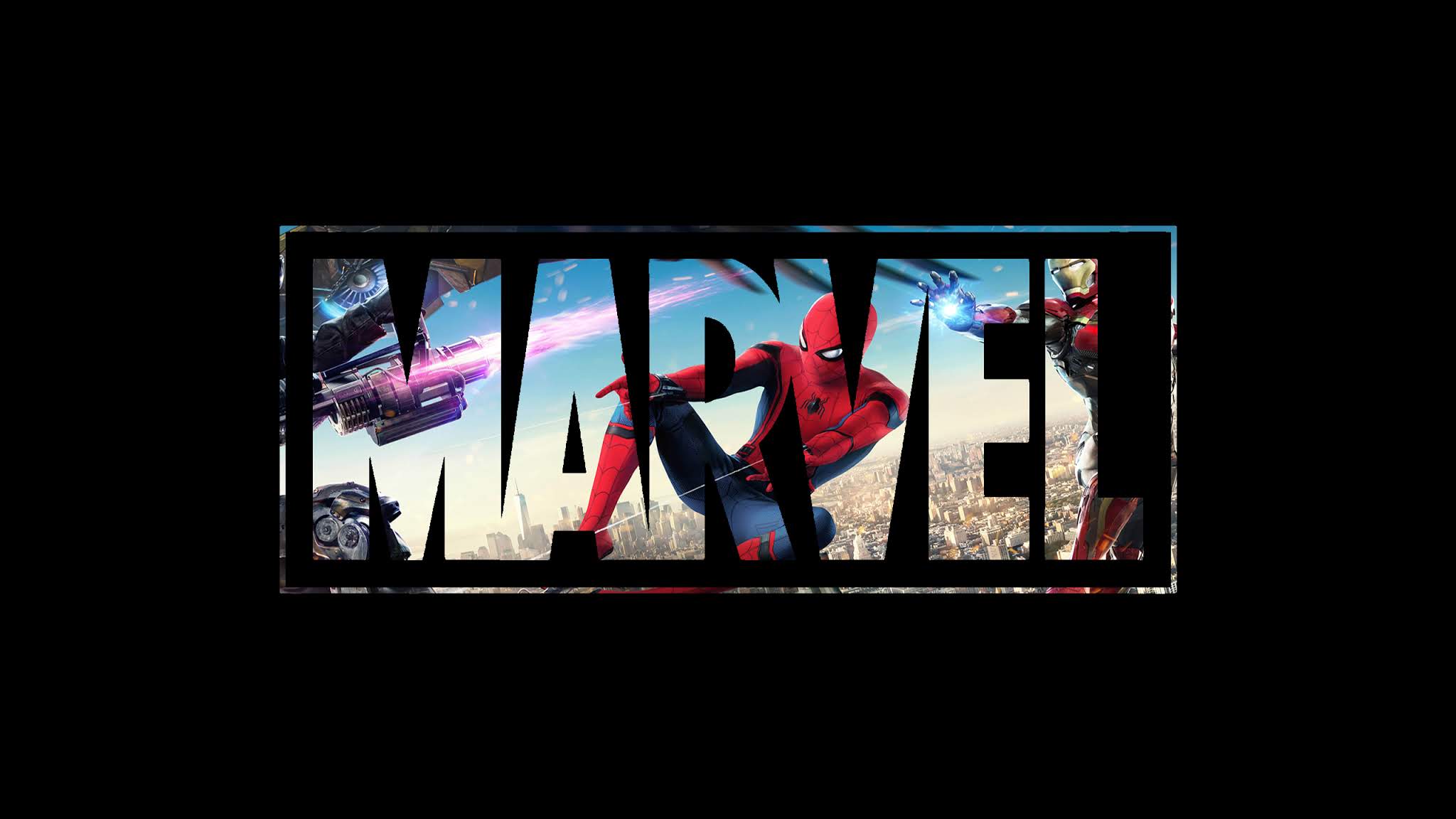 Spiderman in front of the word marvel - Marvel