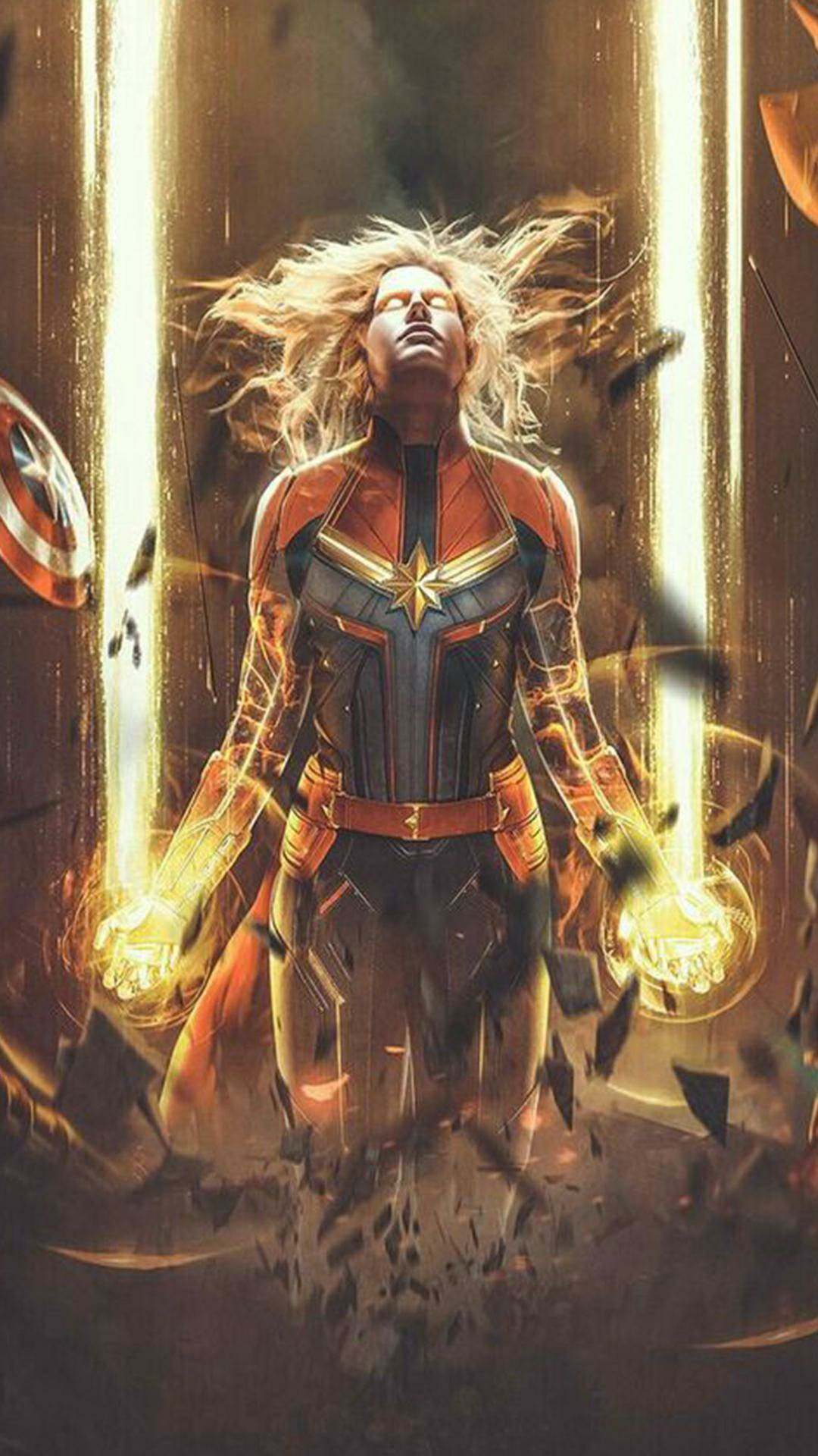 Captain Marvel Most Powerful Avenger IPhone Wallpaper Wallpaper : iPhone Wallpaper