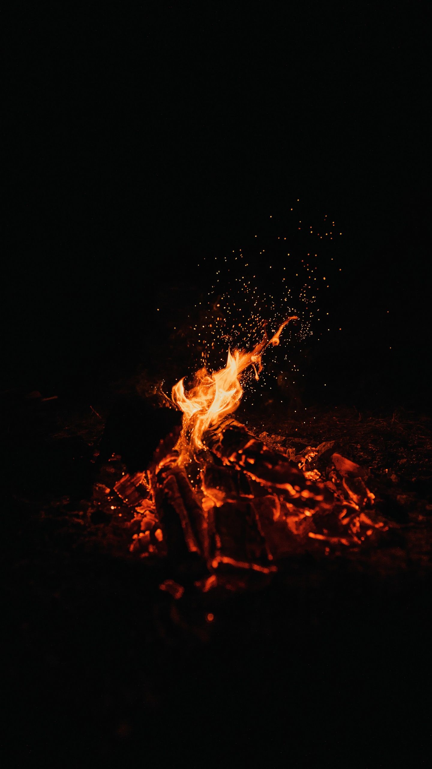 Bonfire Wallpaper 4K, Dark, Black background, Photography