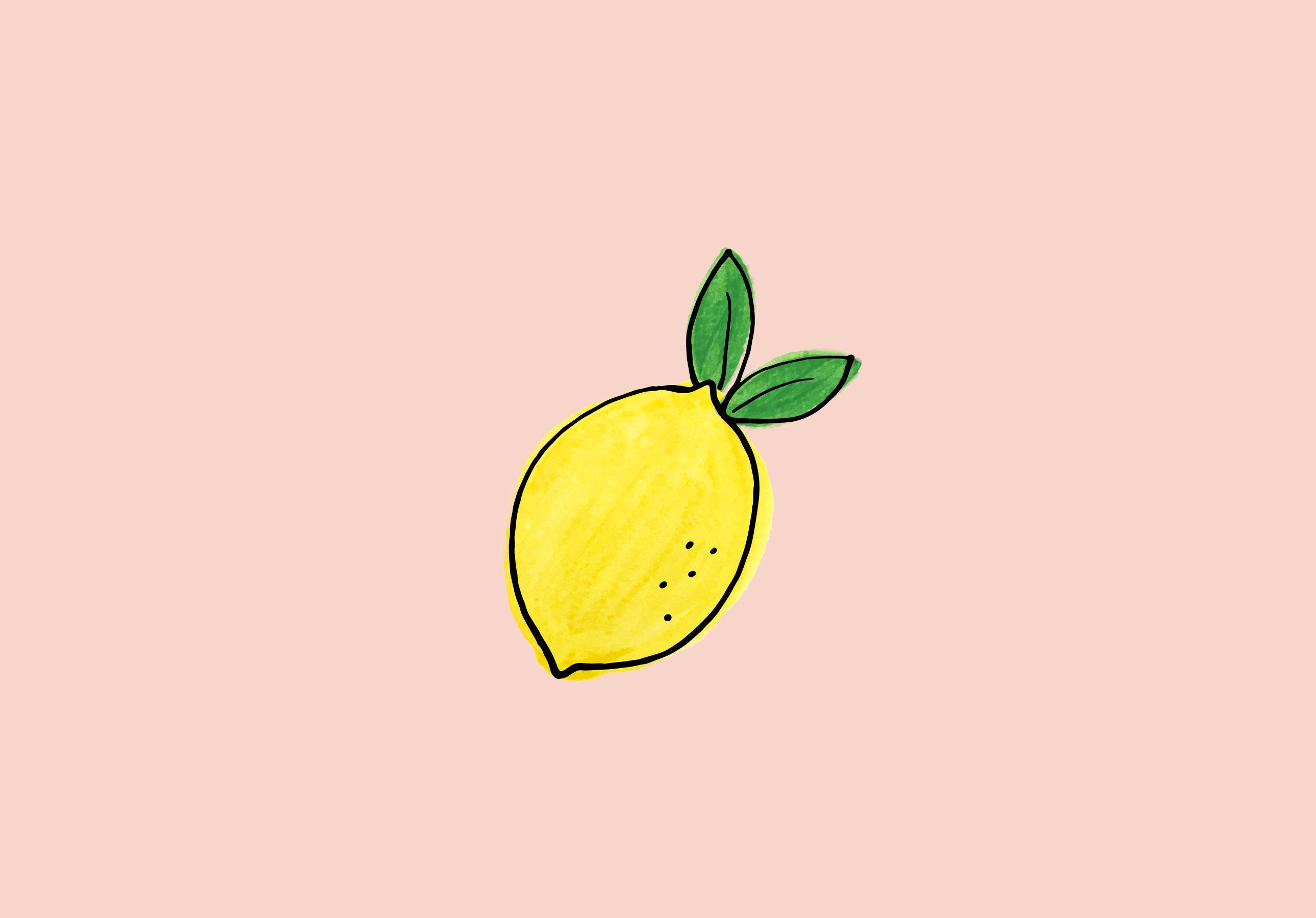 A lemon with leaves on it - June, July