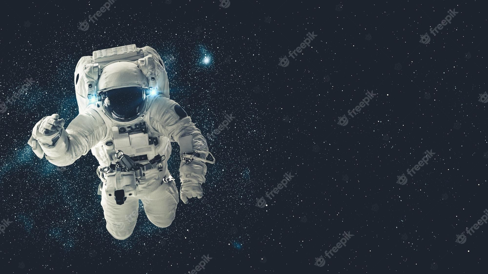 An astronaut floating in space with stars - Astronaut