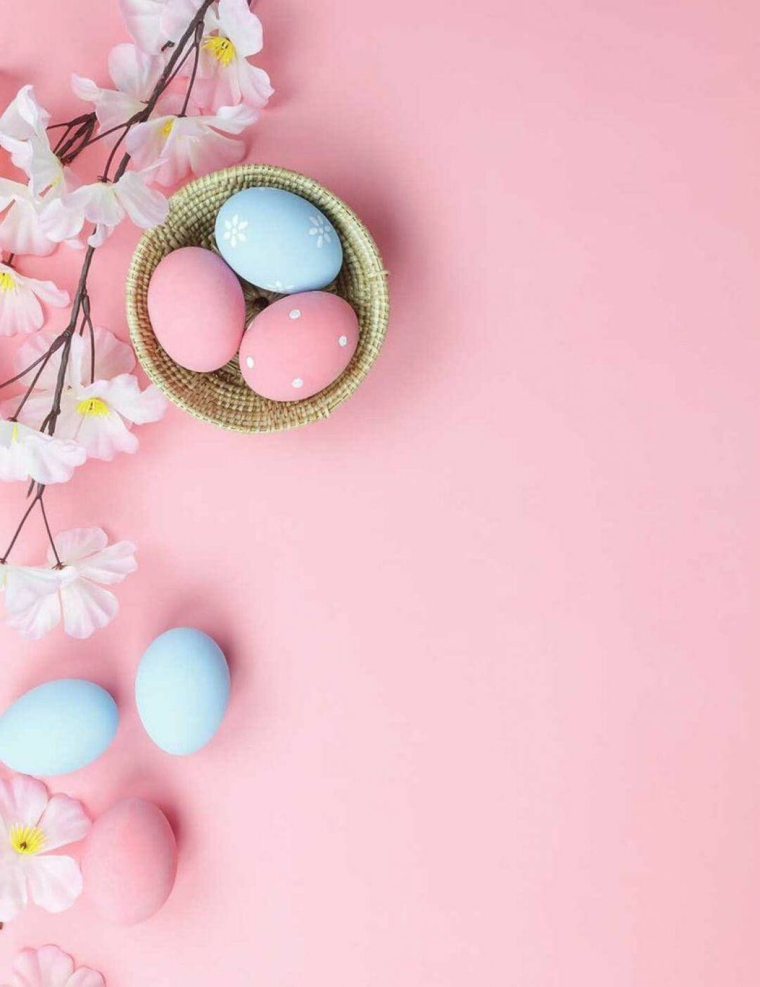 Easter eggs on pink background - Easter