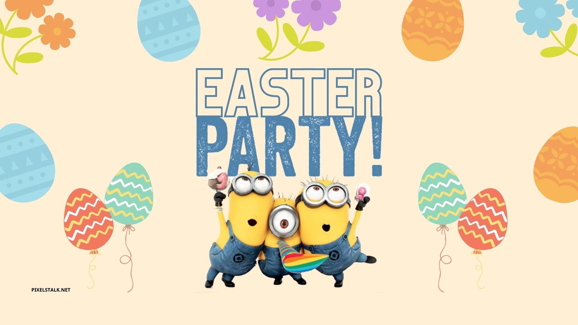 Minions easter party wallpaper - Easter