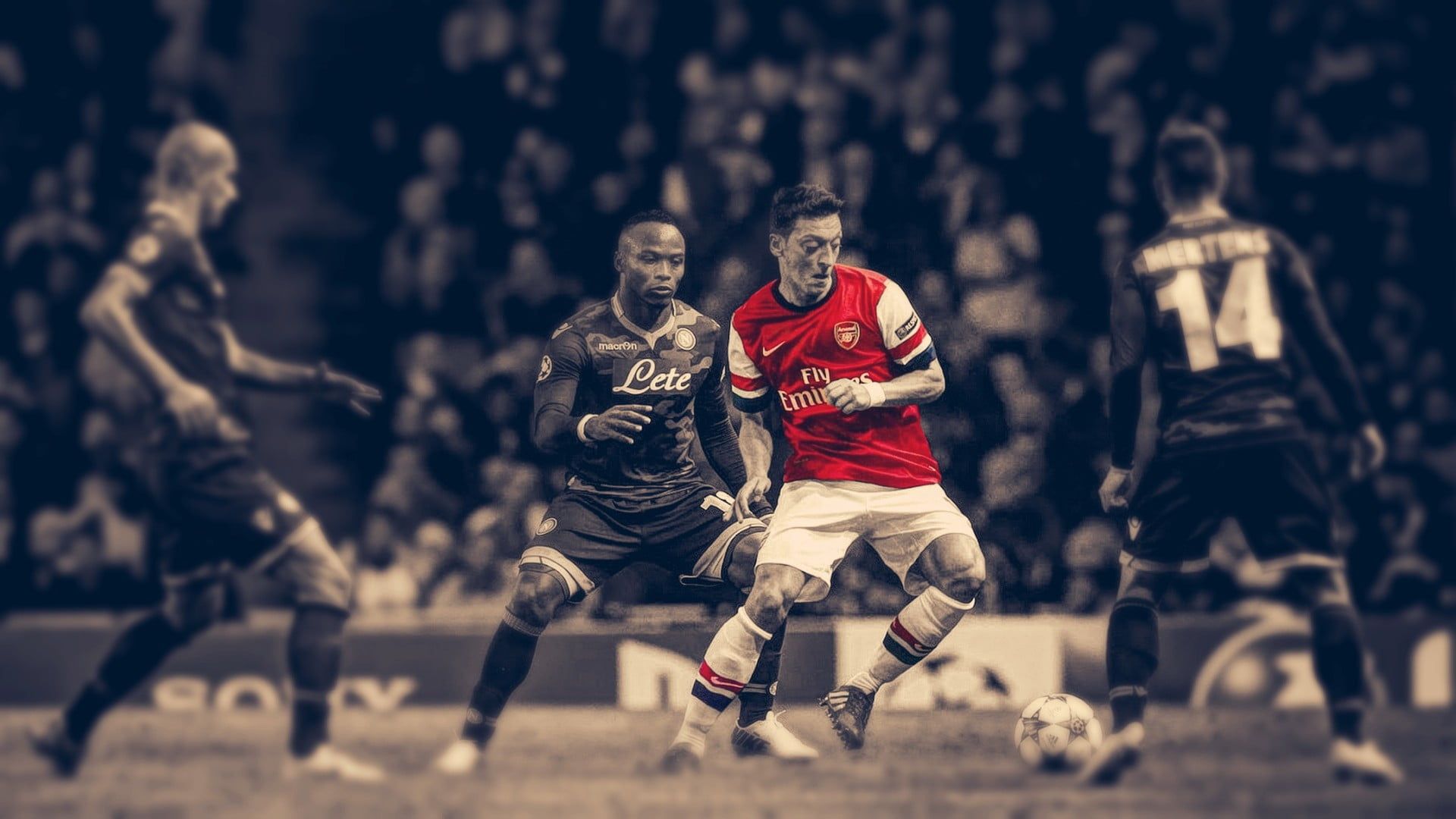 Soccer Wallpaper, HDR, Arsenal Fc, Mesut Ozil, Men's Red And White Jersey Shirt