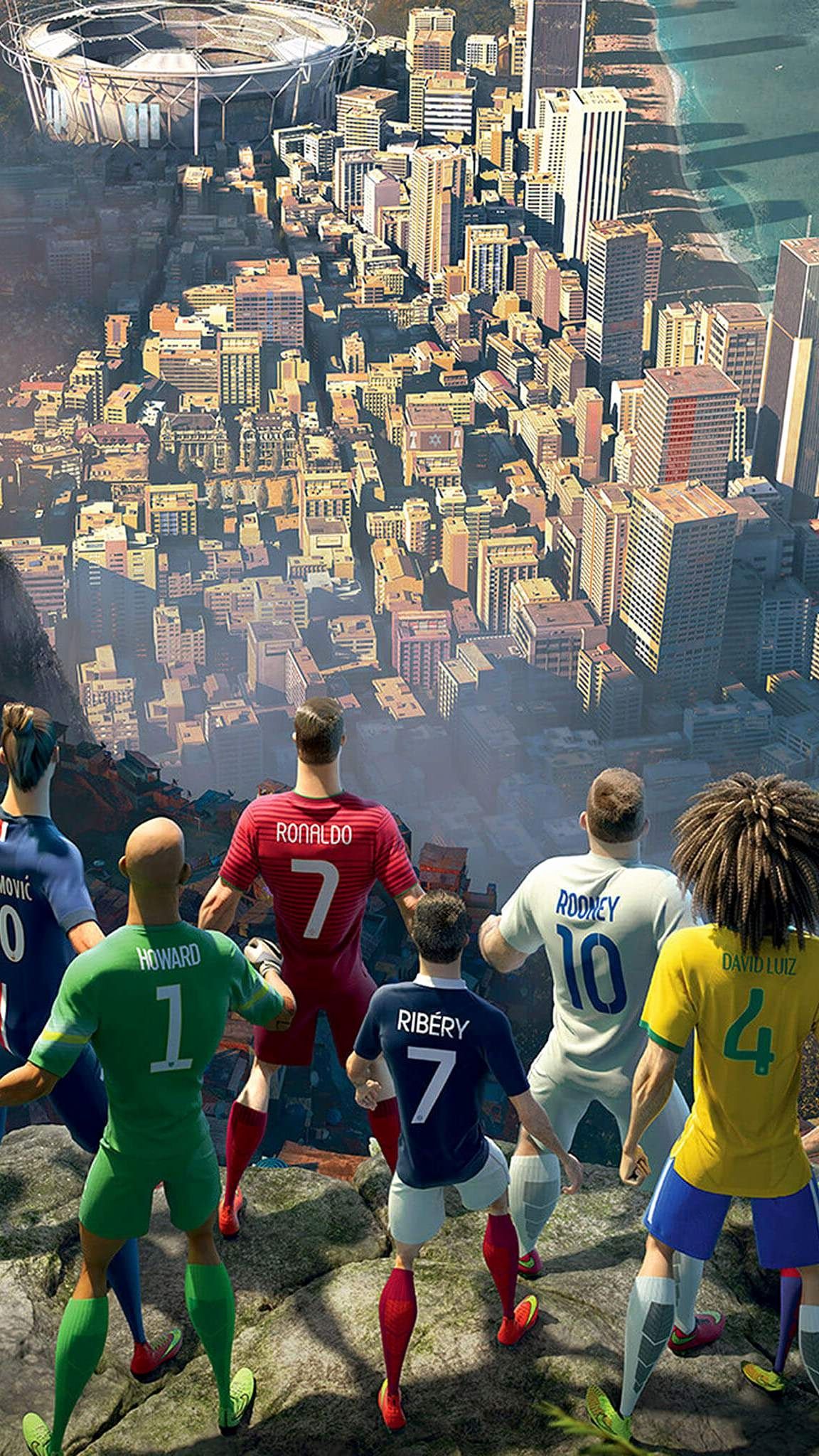 A group of soccer players standing on top - Soccer