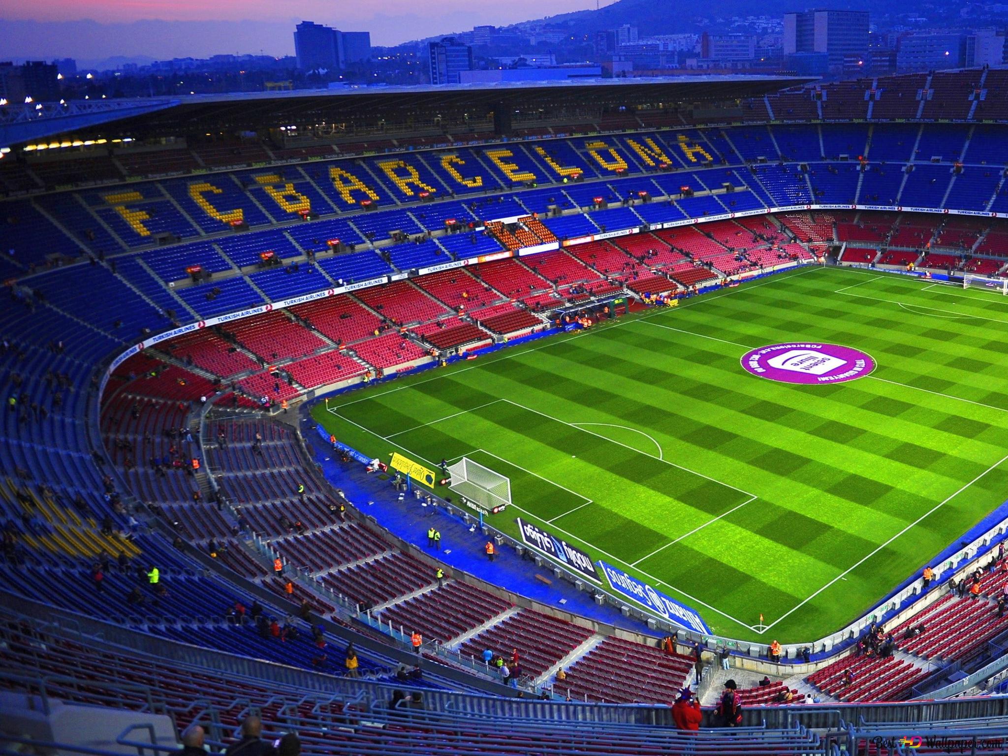 The stadium of Barcelona, ​​one of the spanish la liga football club teams, is nou camp. 4K wallpaper download