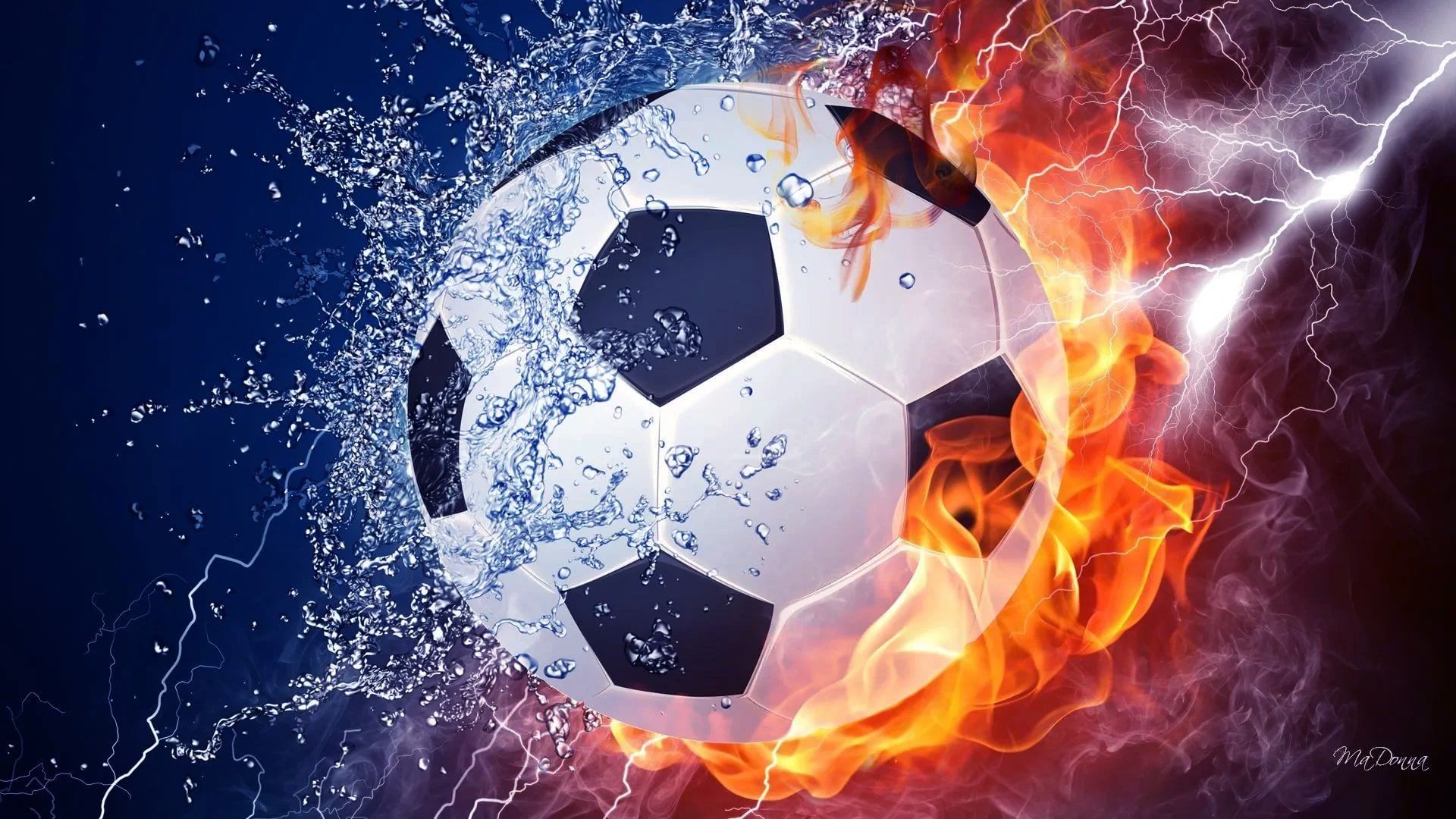 Fire and water soccer ball wallpaper - Soccer